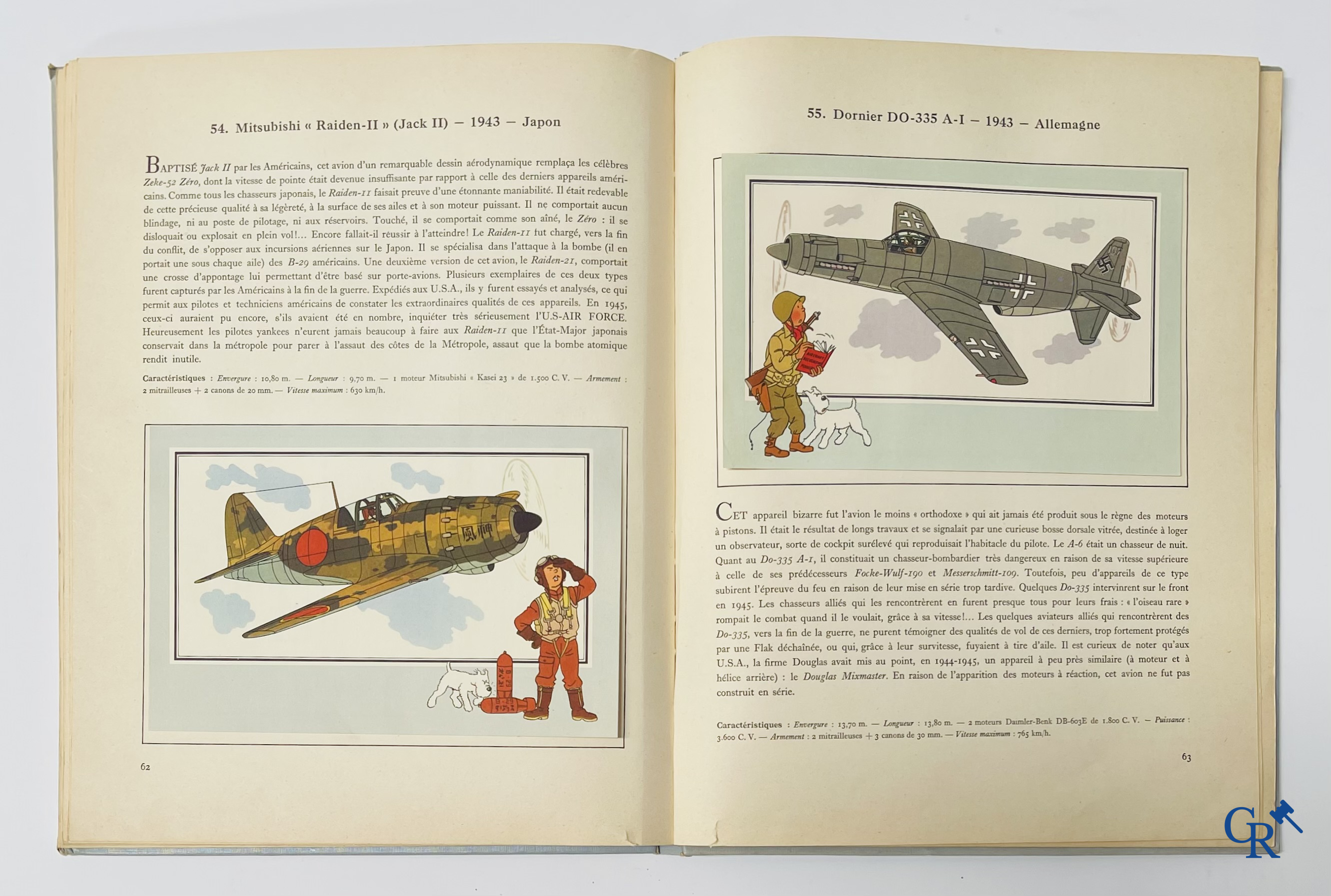 Hergé, L'Aviation Guerre 1939-1945. Collection Voir et Savoir. Copyright 1953. Lombard Brussel.
