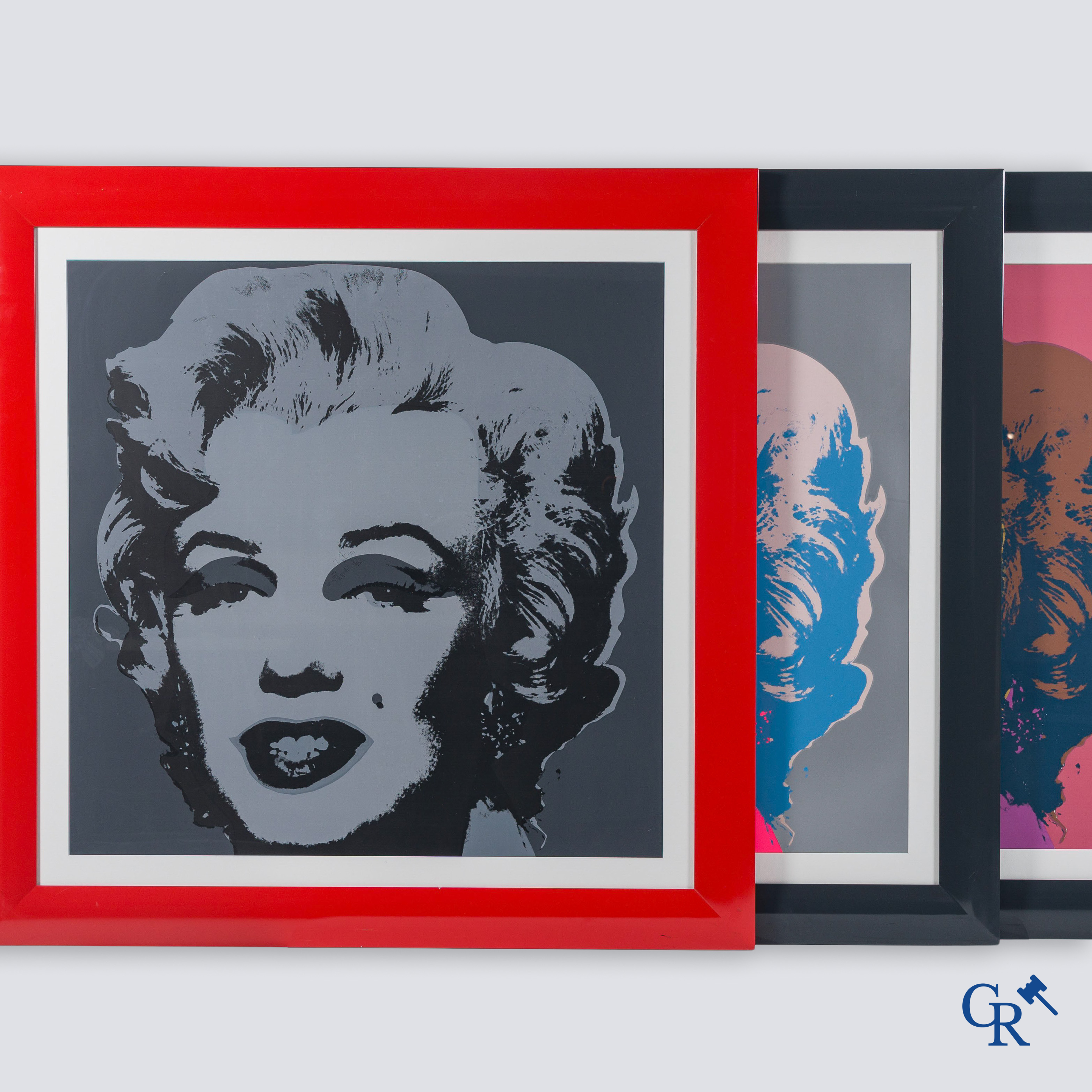 Popart: Naar Andy Warhol, Golden Marilyn. 10 ingekaderde zeefdrukken. Published by Sunday B. Morning.