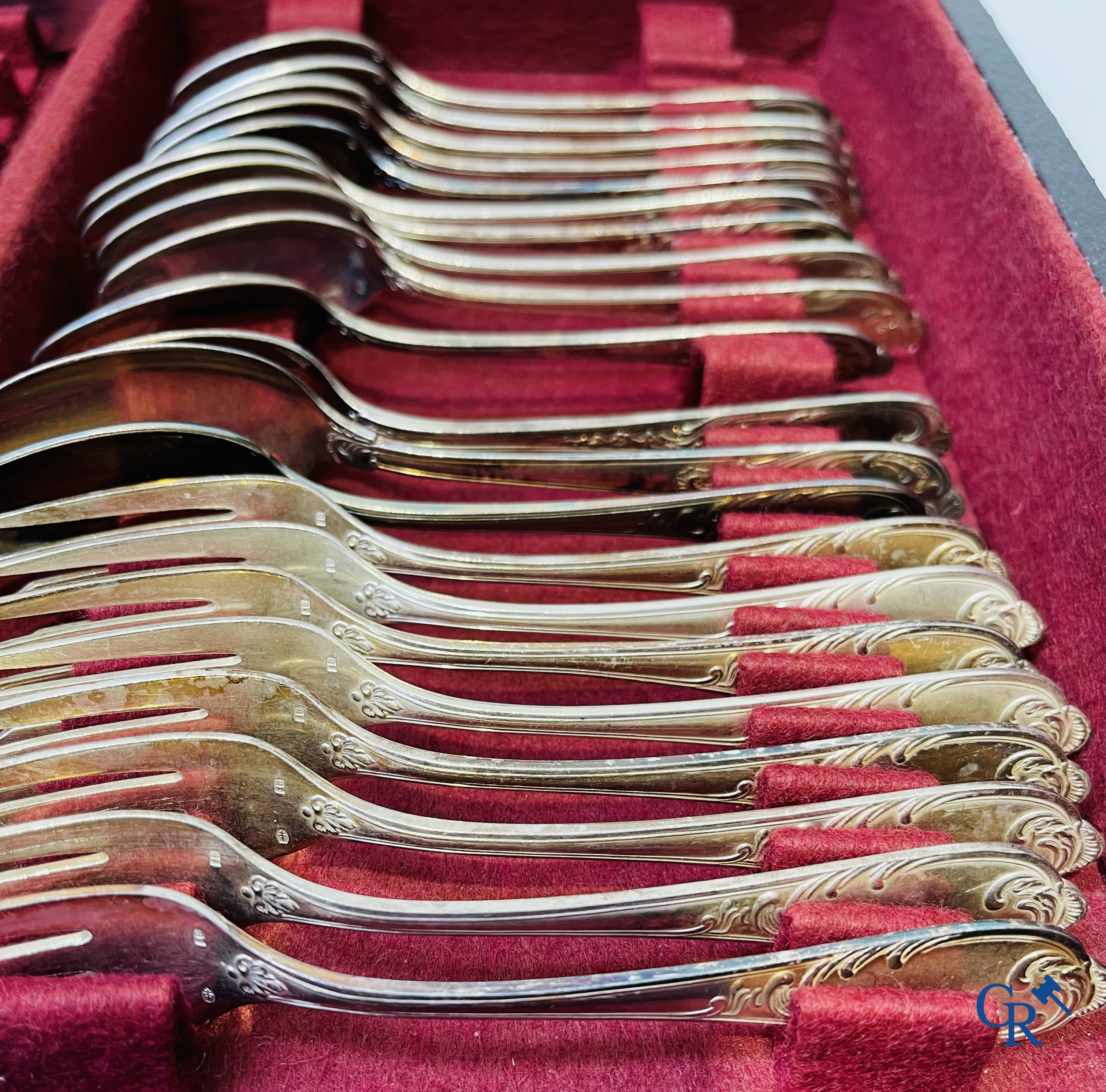 Christofle. Large lot of various silver-plated cutlery including Christofle.