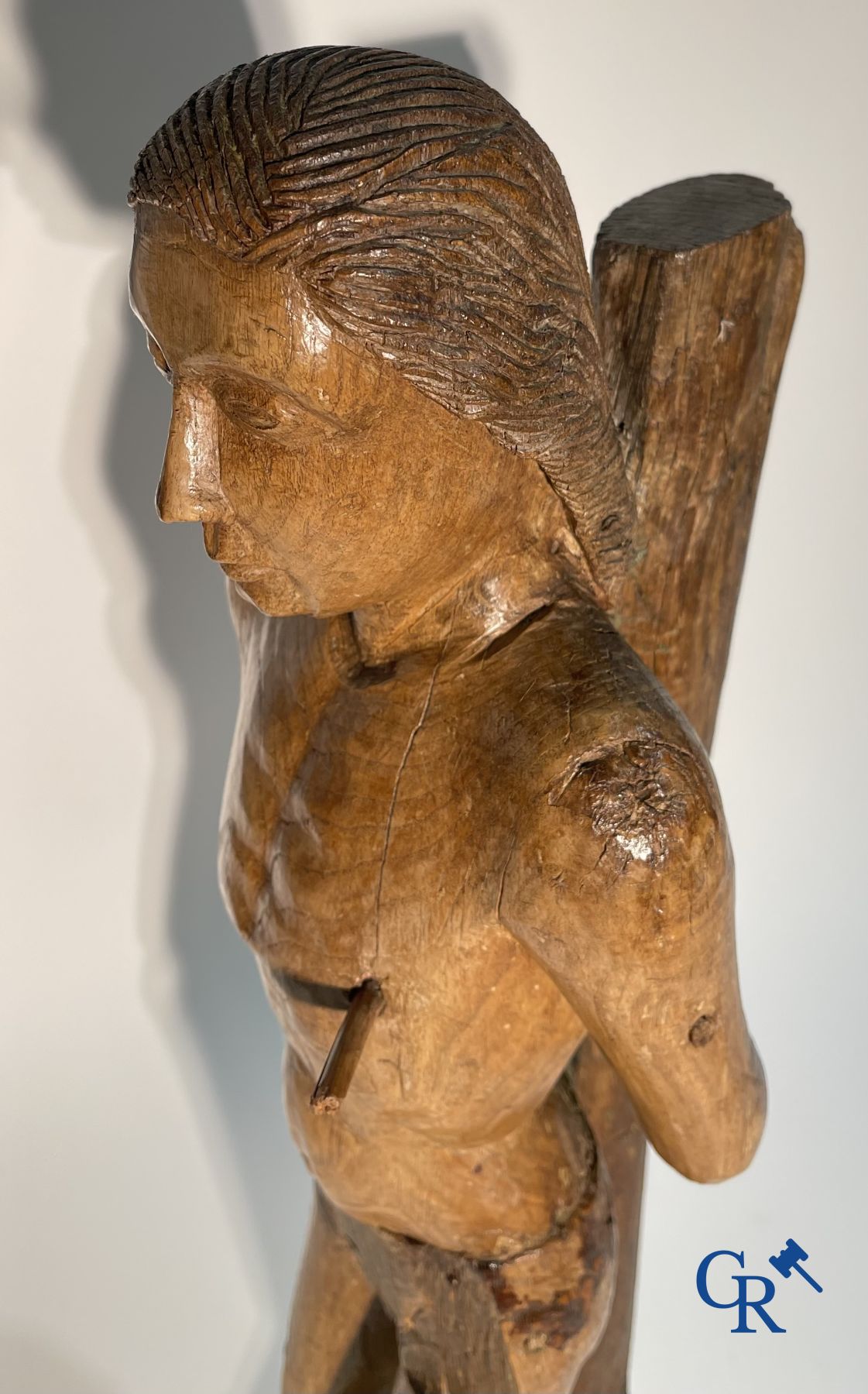 Wooden sculpture: Saint Sebastian 16th - 17th century.