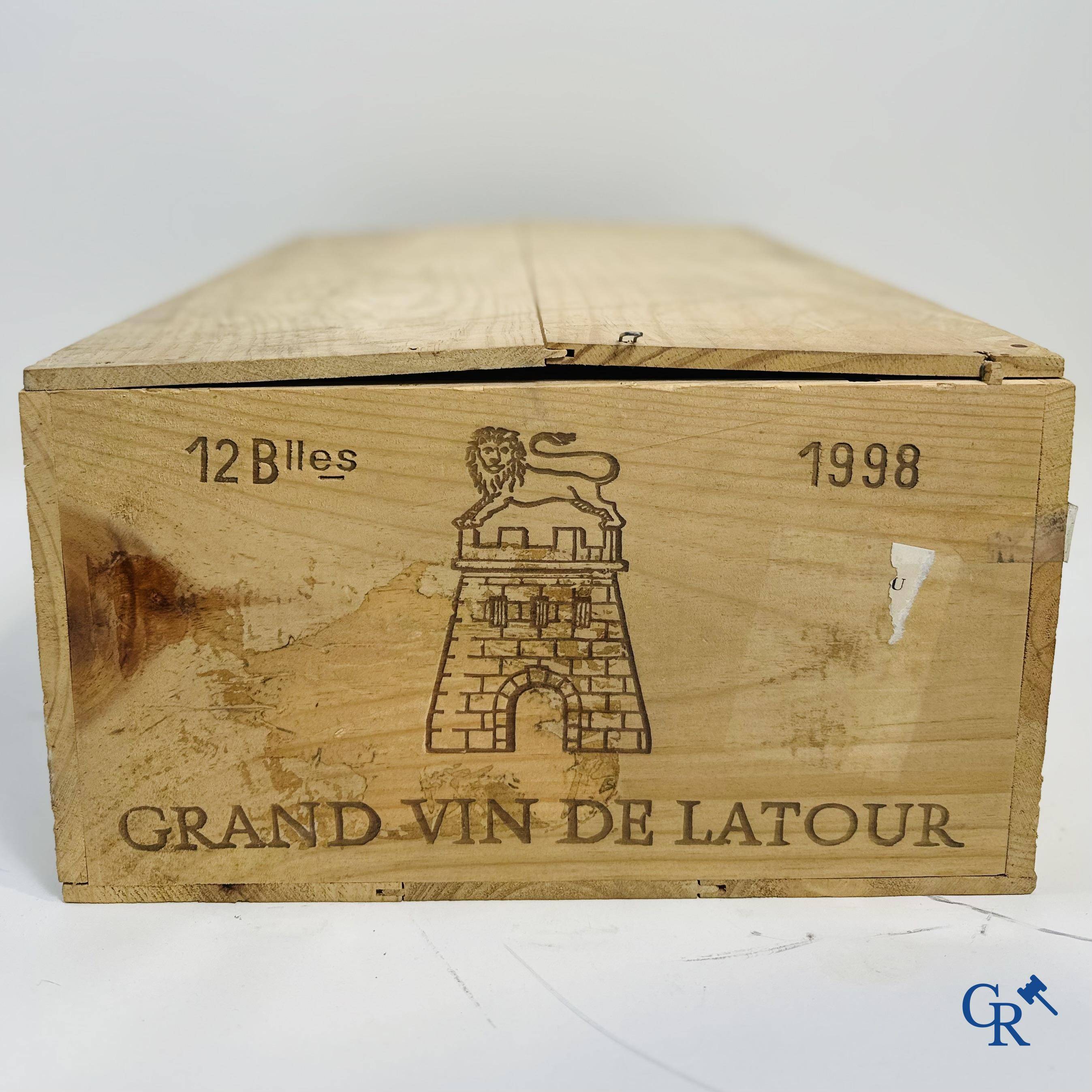 Wijn - Bordeaux: Château Latour 1998, 0,75L. Rouge. 1er Grand Cru Classé. 12 flessen.