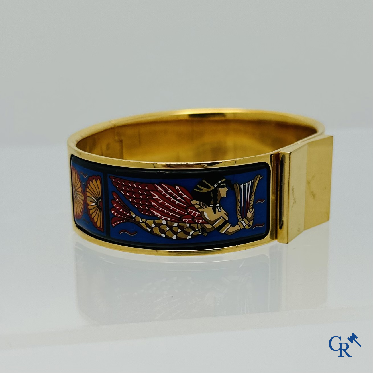 Hermès: Bracelet clic clac émaillée (décor grècque egypte)