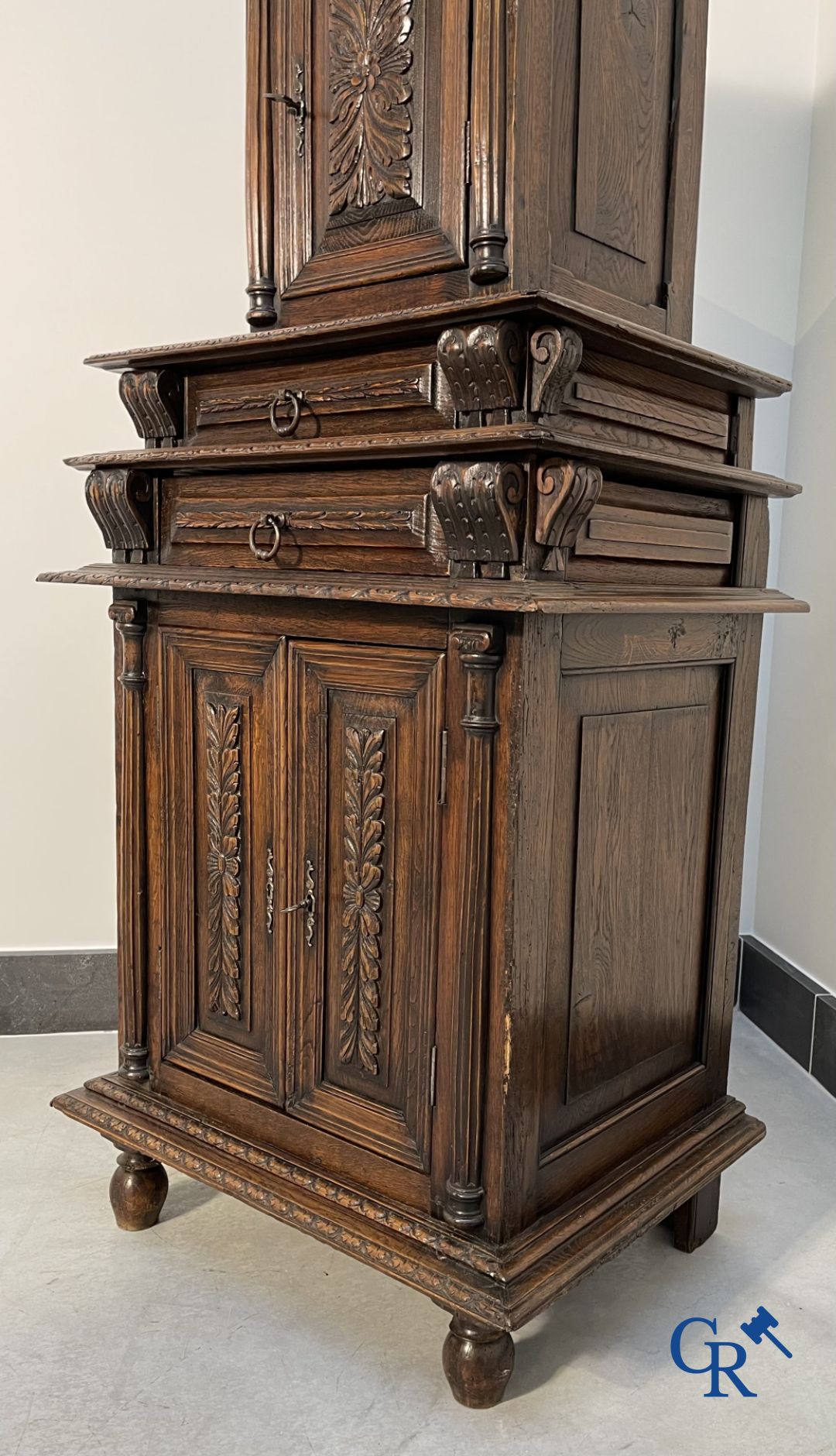 Furniture: An oak sacristy credence.