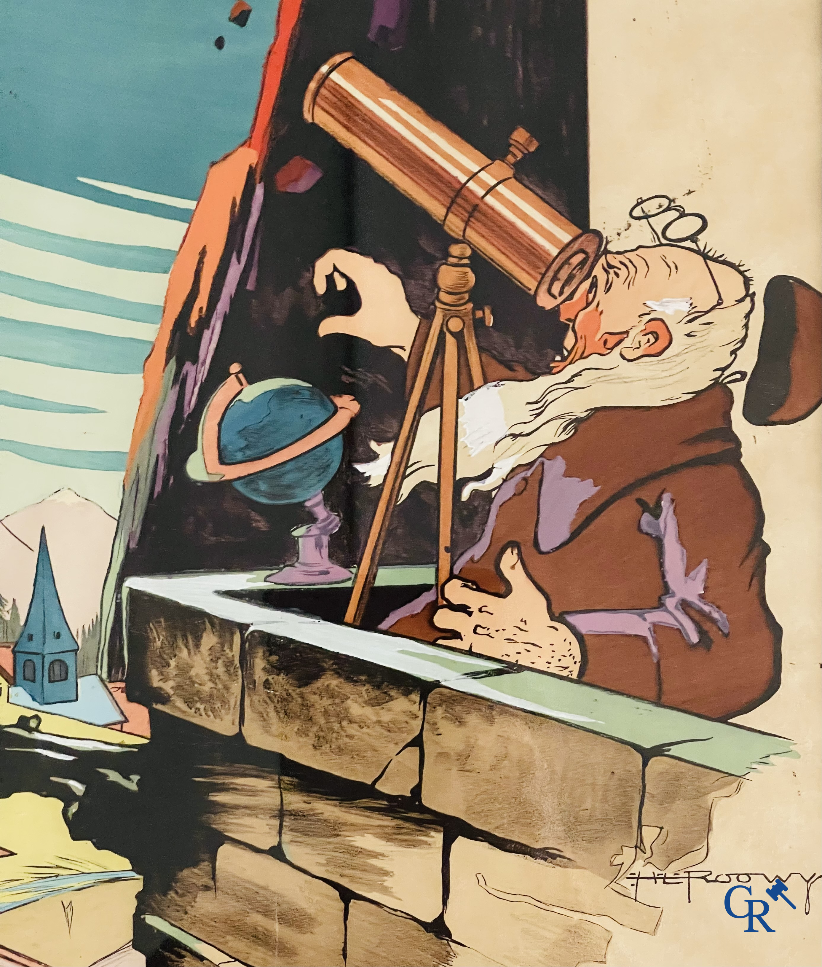 H. L. Roowy. Voiture Diatto, gagnante de la Coupe de Tourisme. Kleuren lithografie. Mabileau 1914.