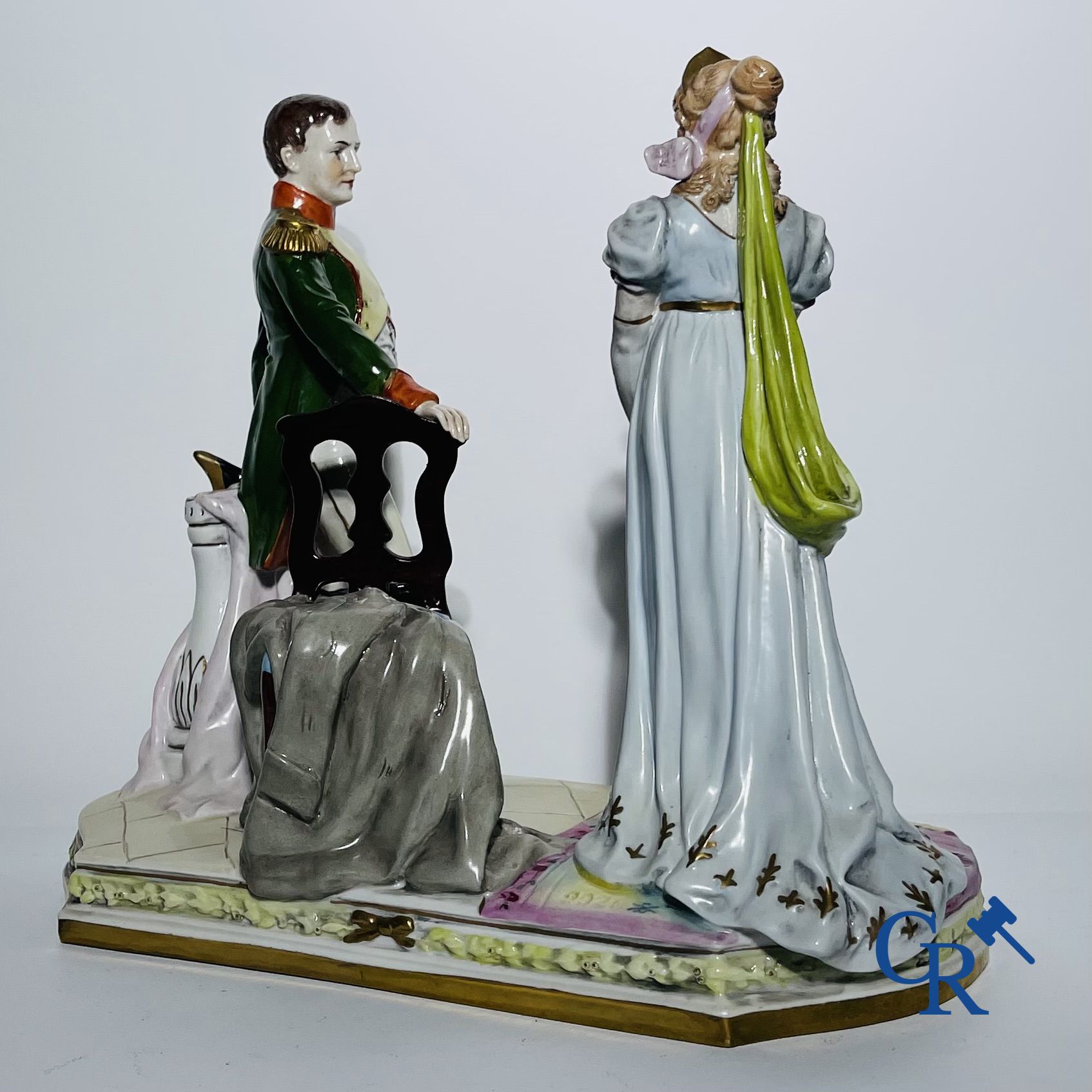 Porcelaine: Groupe en porcelaine de Saxe. Napoleon 1er.