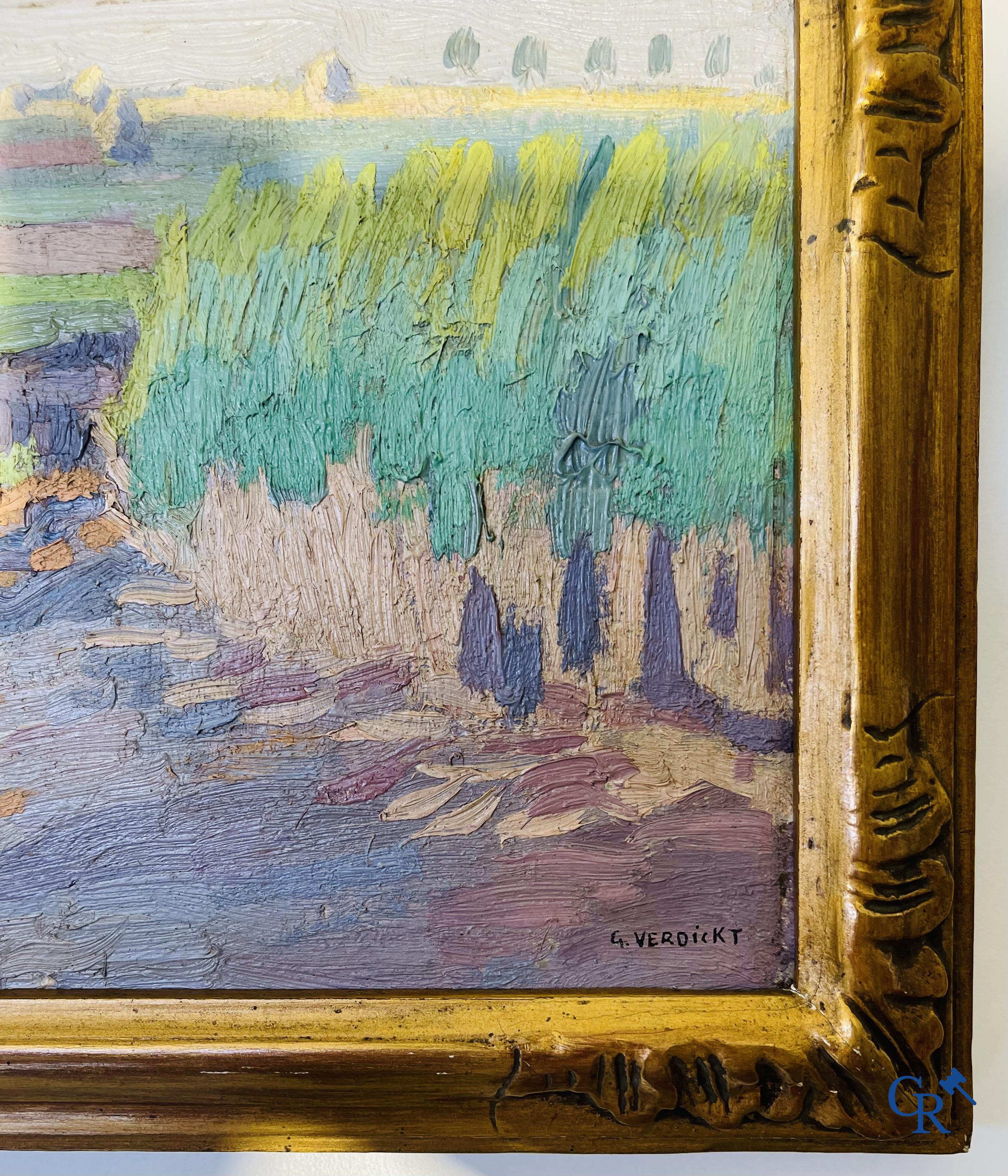 Ghisleen Verdickt (1883-1926): Lot de 3 tableaux, et une aquarelle. Signée.