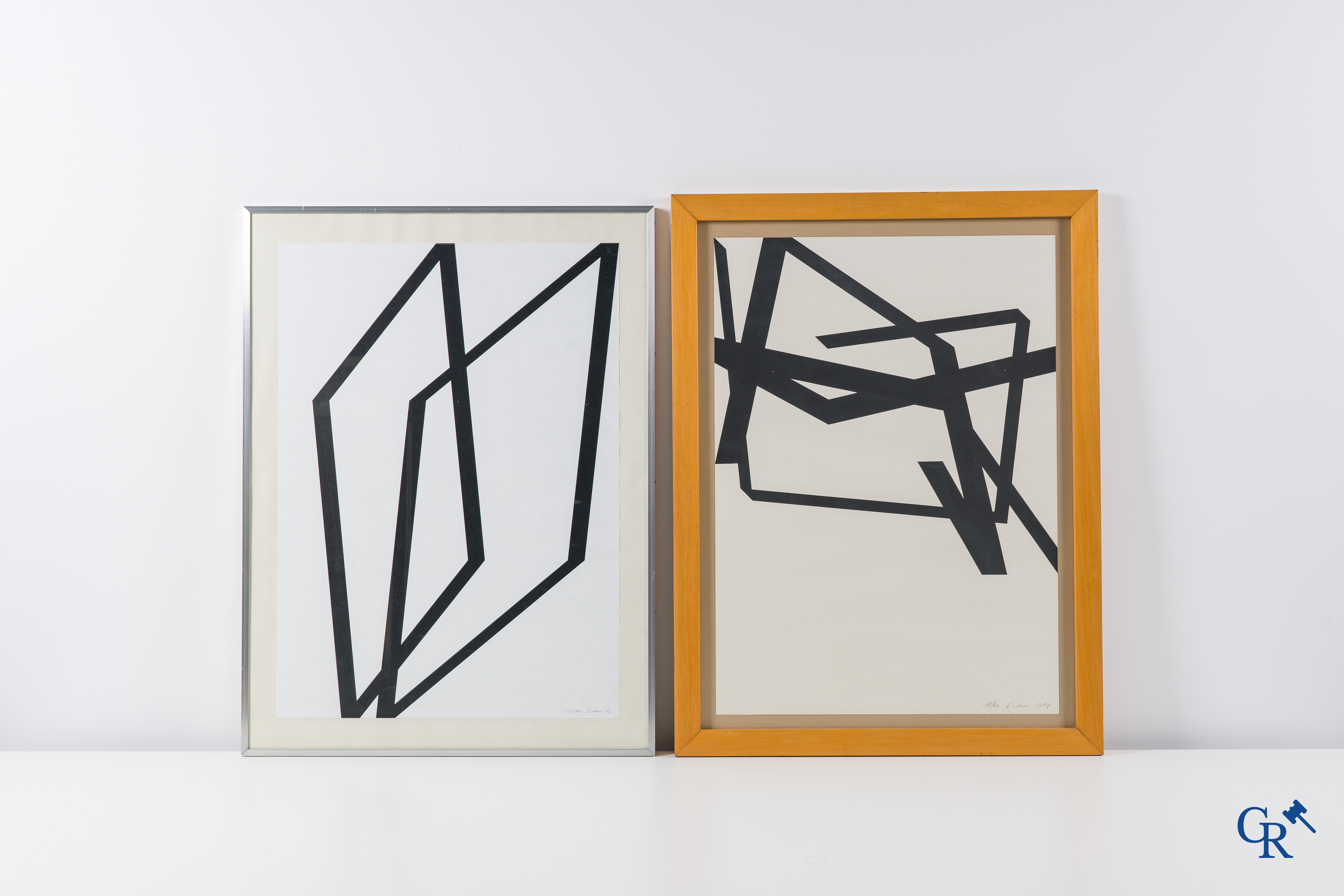 Albert Rubens, 2 lithographs, Composition (1974) 18/60 and Composition (1973) 169/200.