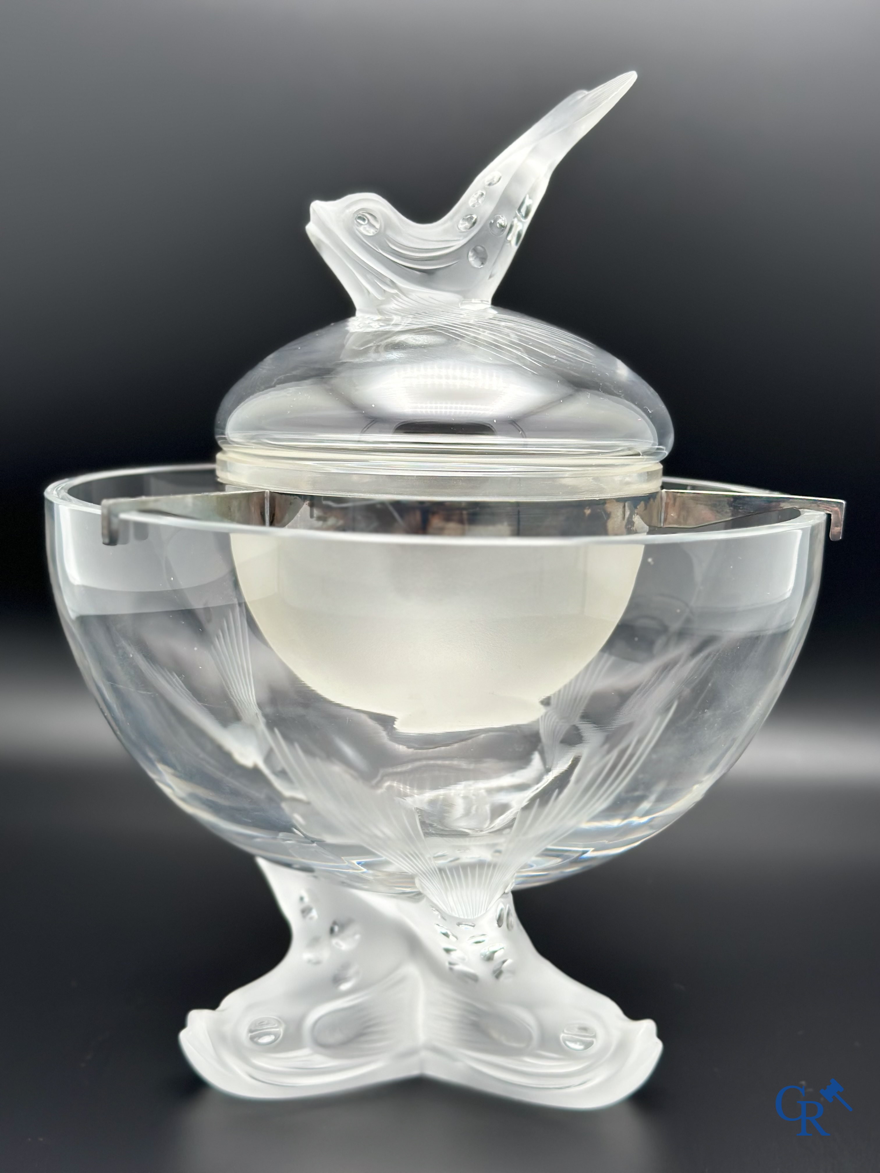 Lalique France: Caviar bowl. Signed.