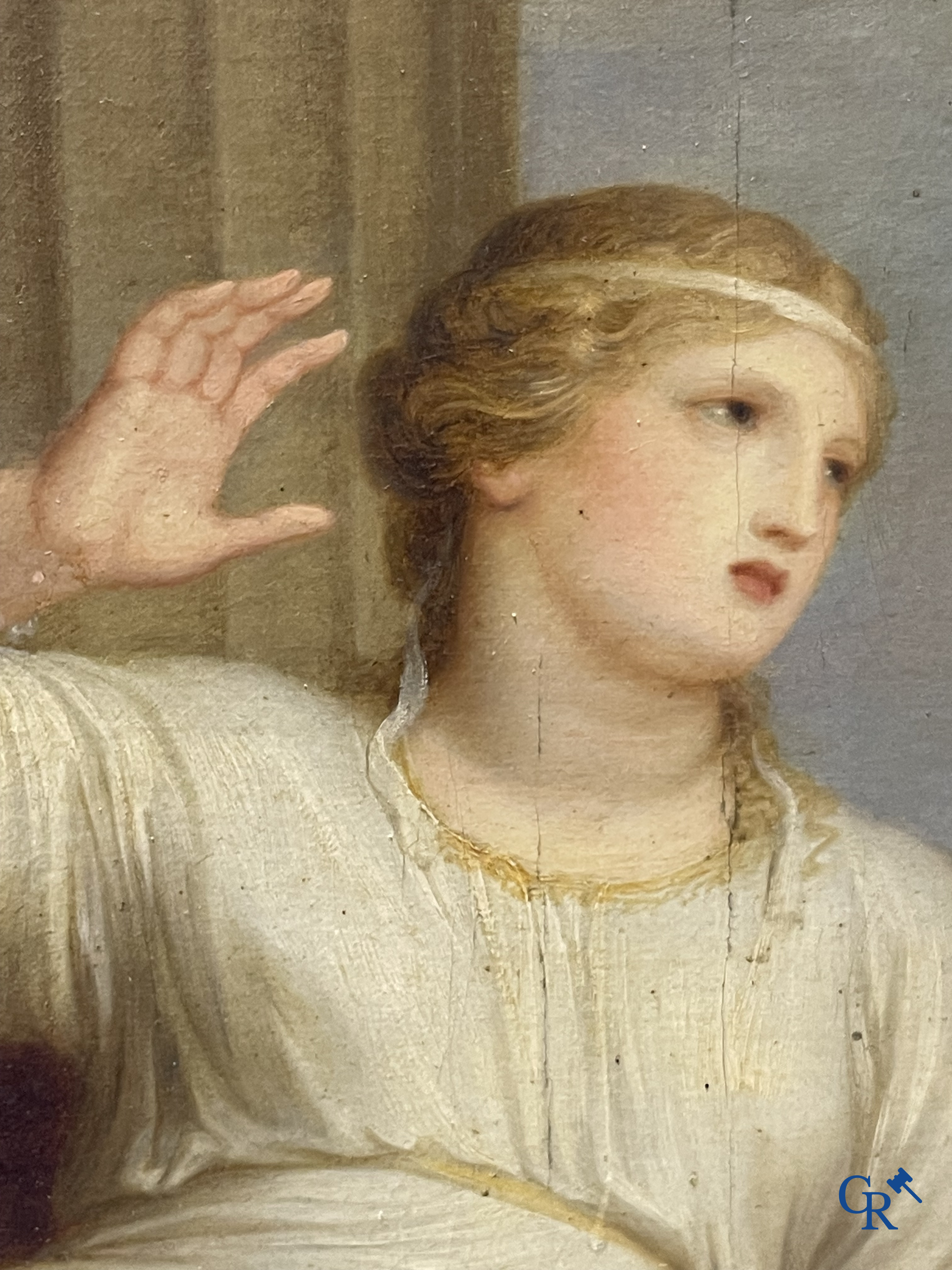 Andries Cornelis Lens (1739-1822) Olie op doek. Schilderij in de typische neoklassieke stijl.