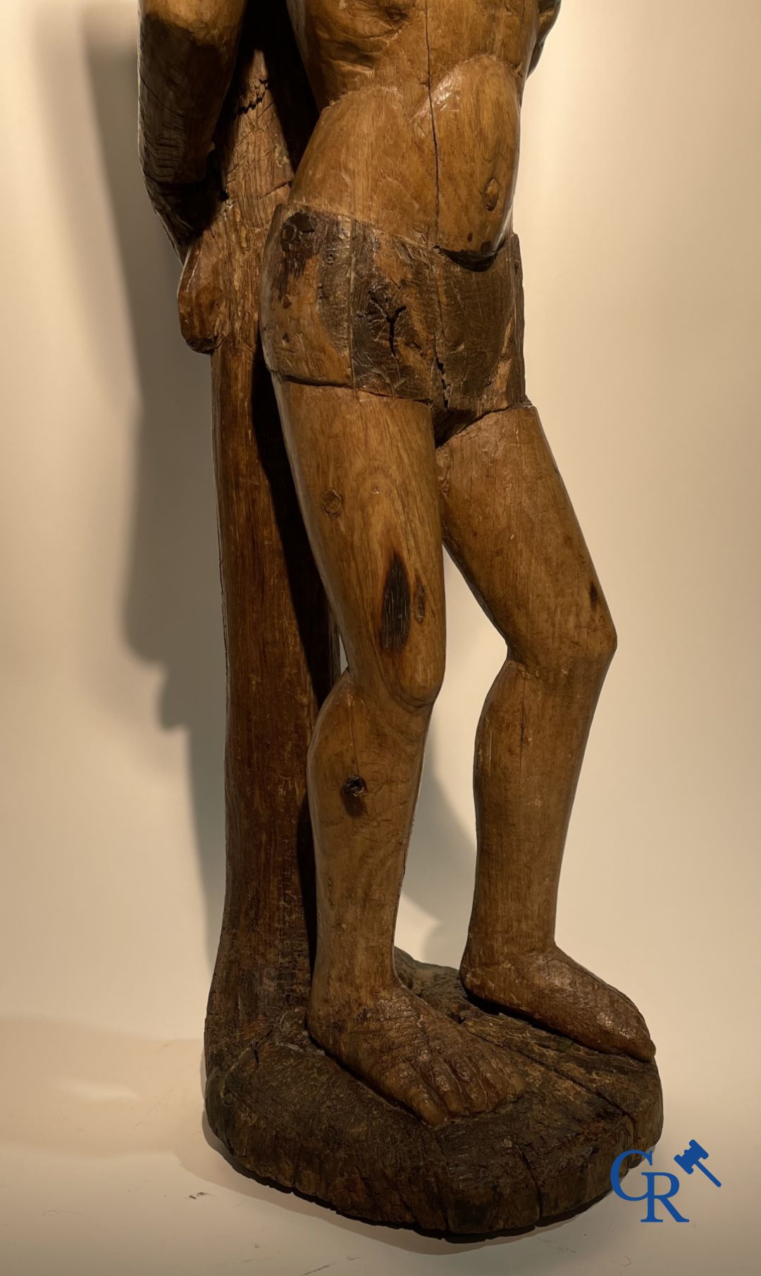 Wooden sculpture: Saint Sebastian 16th - 17th century.