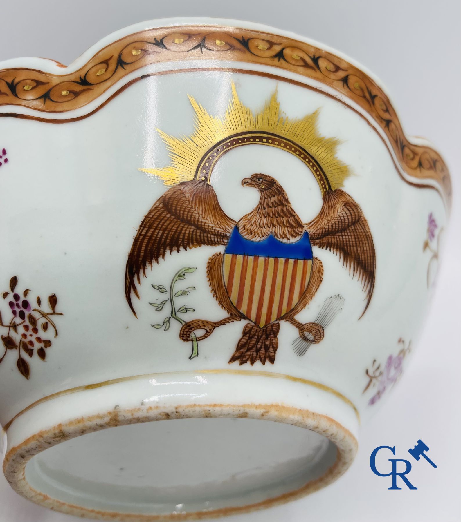 Asian Art: A Chinese famille rose bowl in export porcelain for the American market.