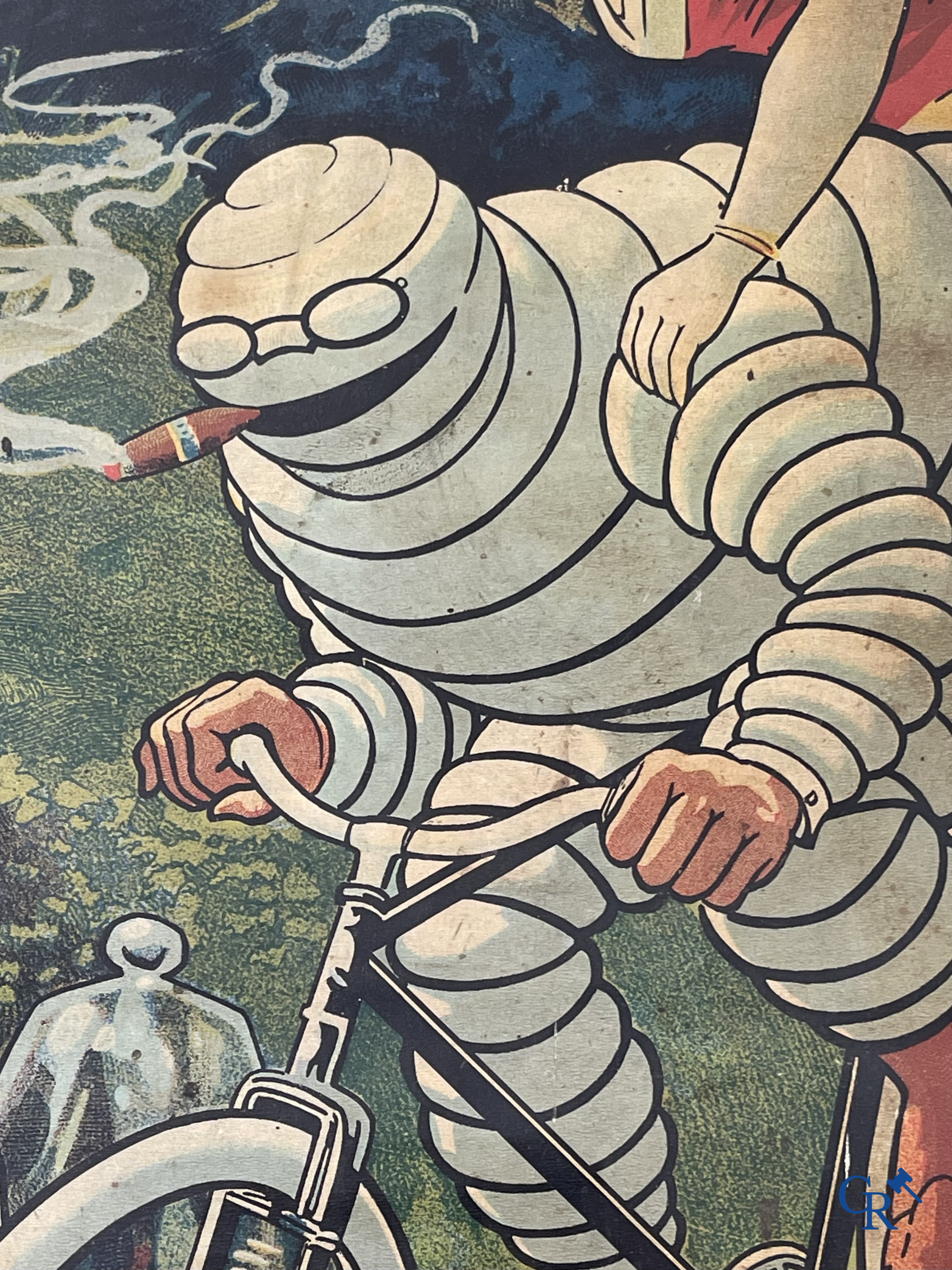Léon Hingre (1860-1926) Pneu Vélo Michelin. Prachtige affiche voor fietsbanden Michelin. Circa 1910.