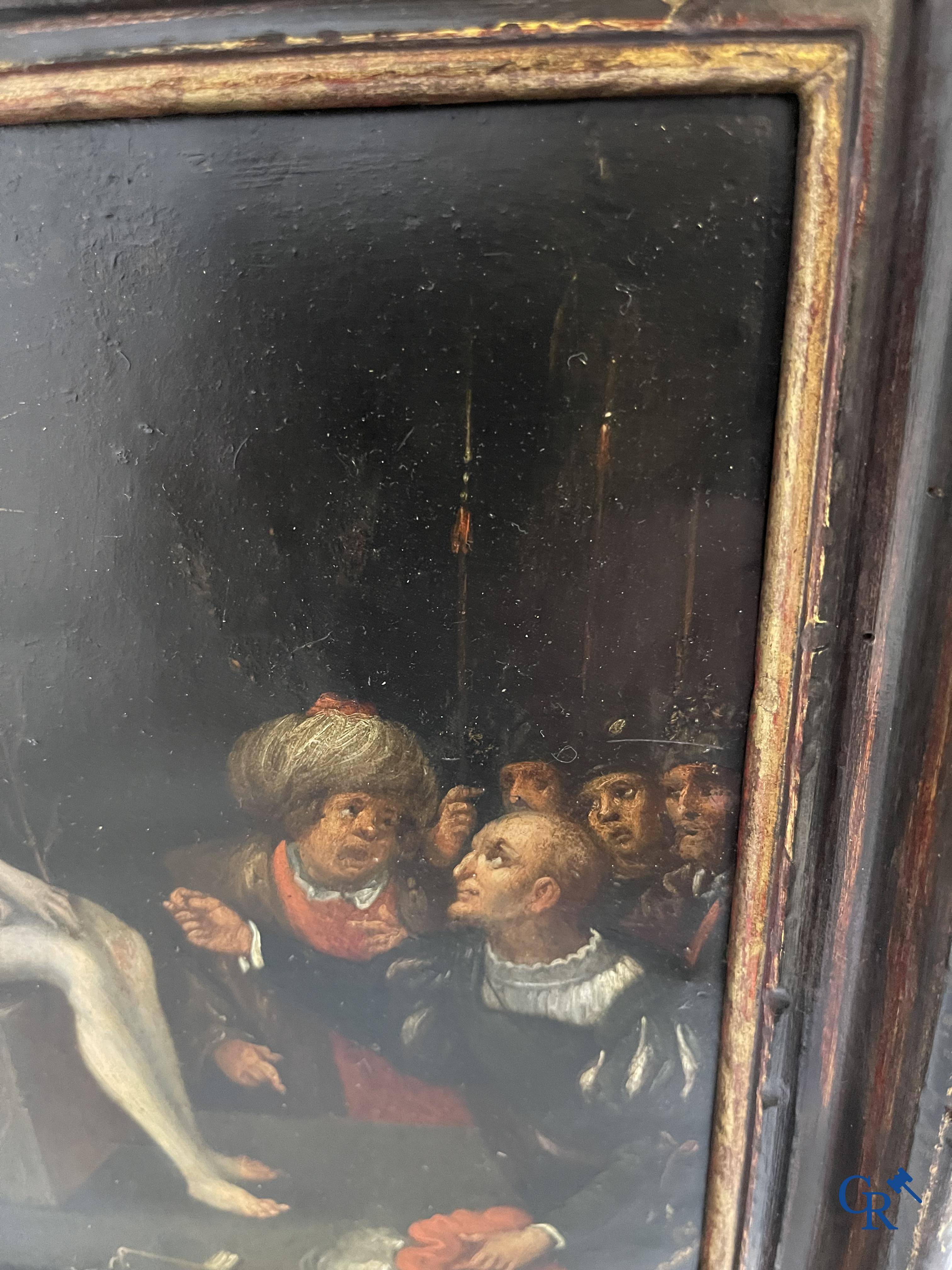 Schilderij: Antwerpen, 17e eeuw. De bespotting van Christus.