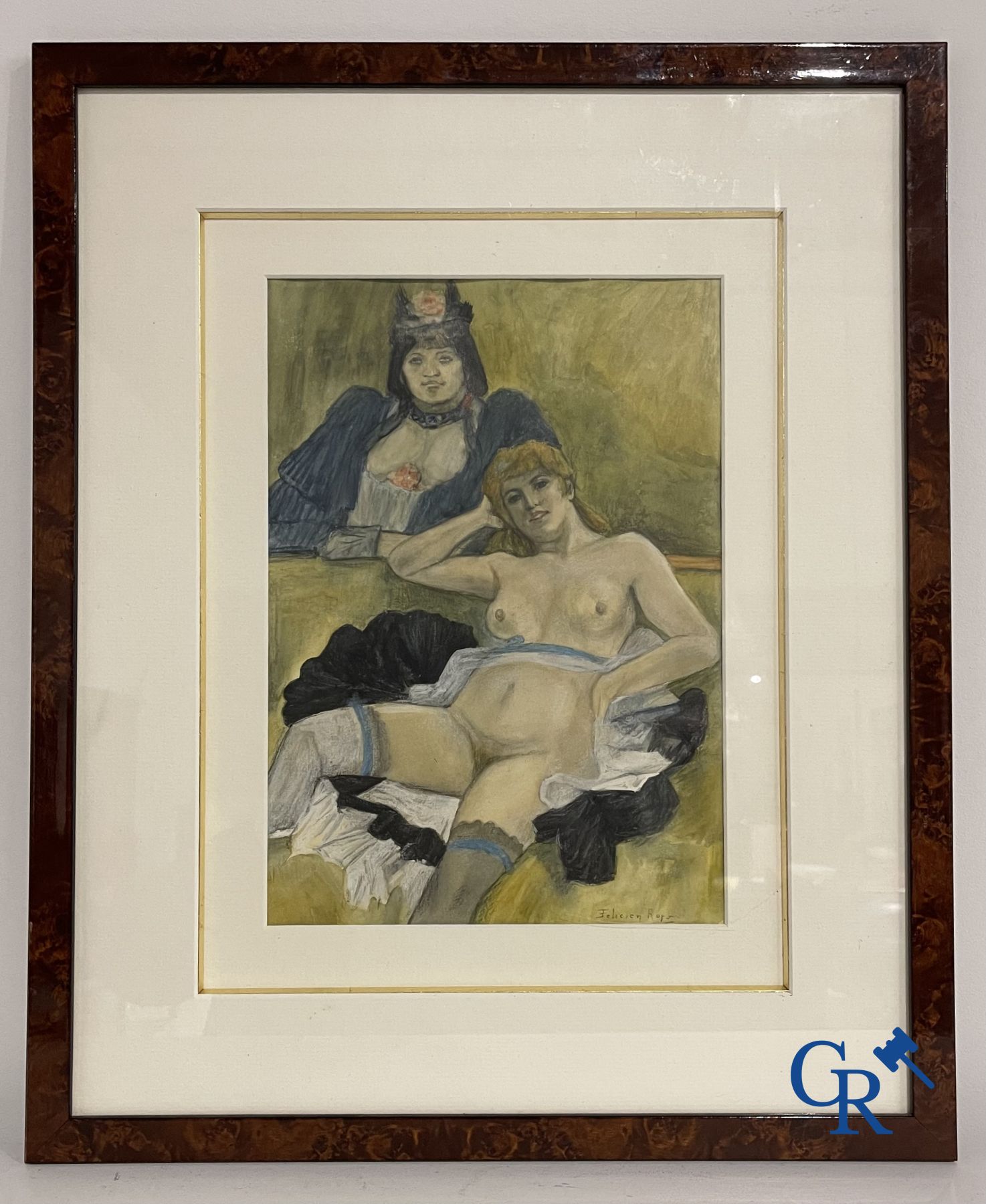 Naar Felicien Rops (1833-1898) "Les deux amies."