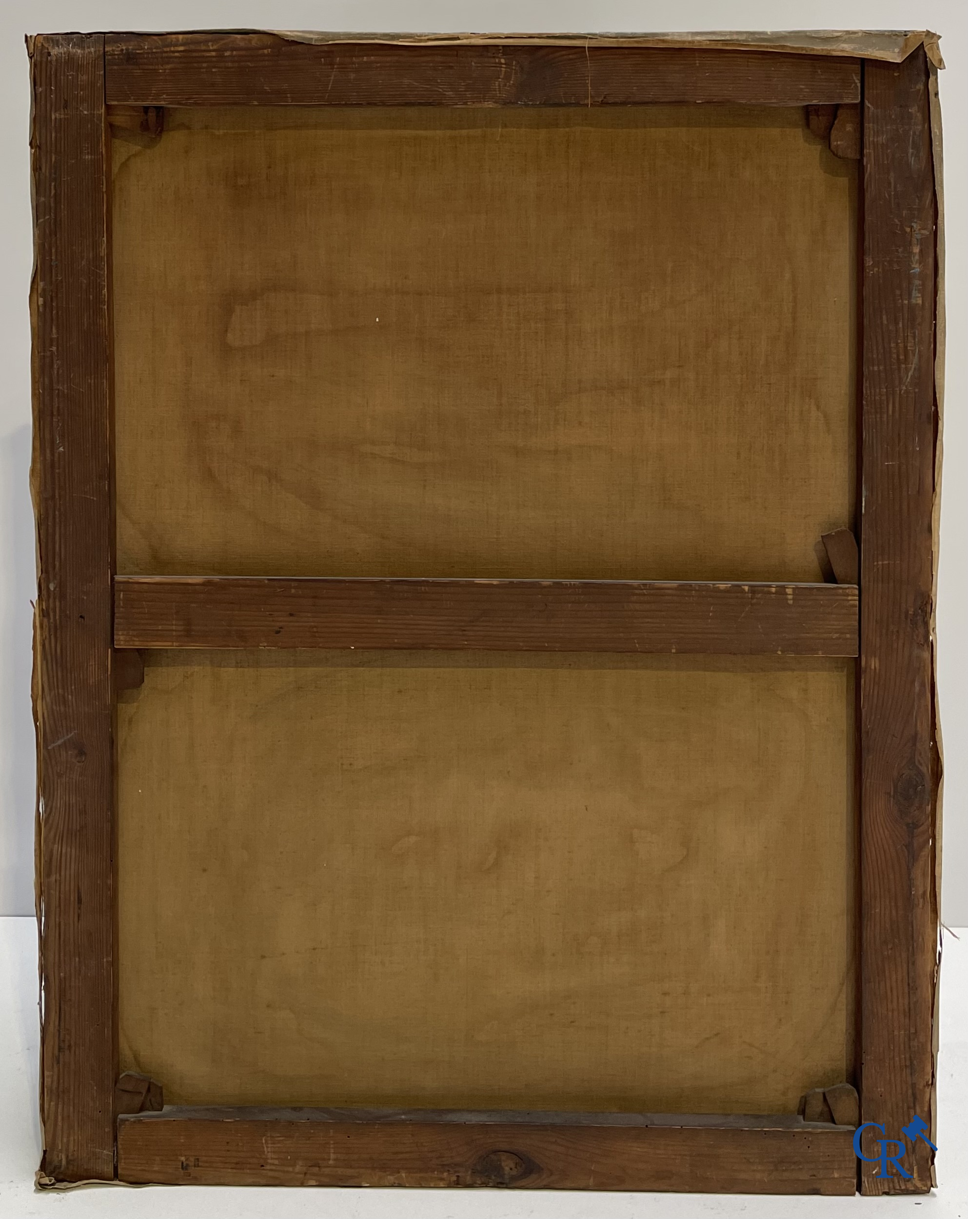 Charles Joseph Van Landuyt (1854-1934) Portretschilderij van een jonge dame met pelsmantel, 1888. Olie op doek.