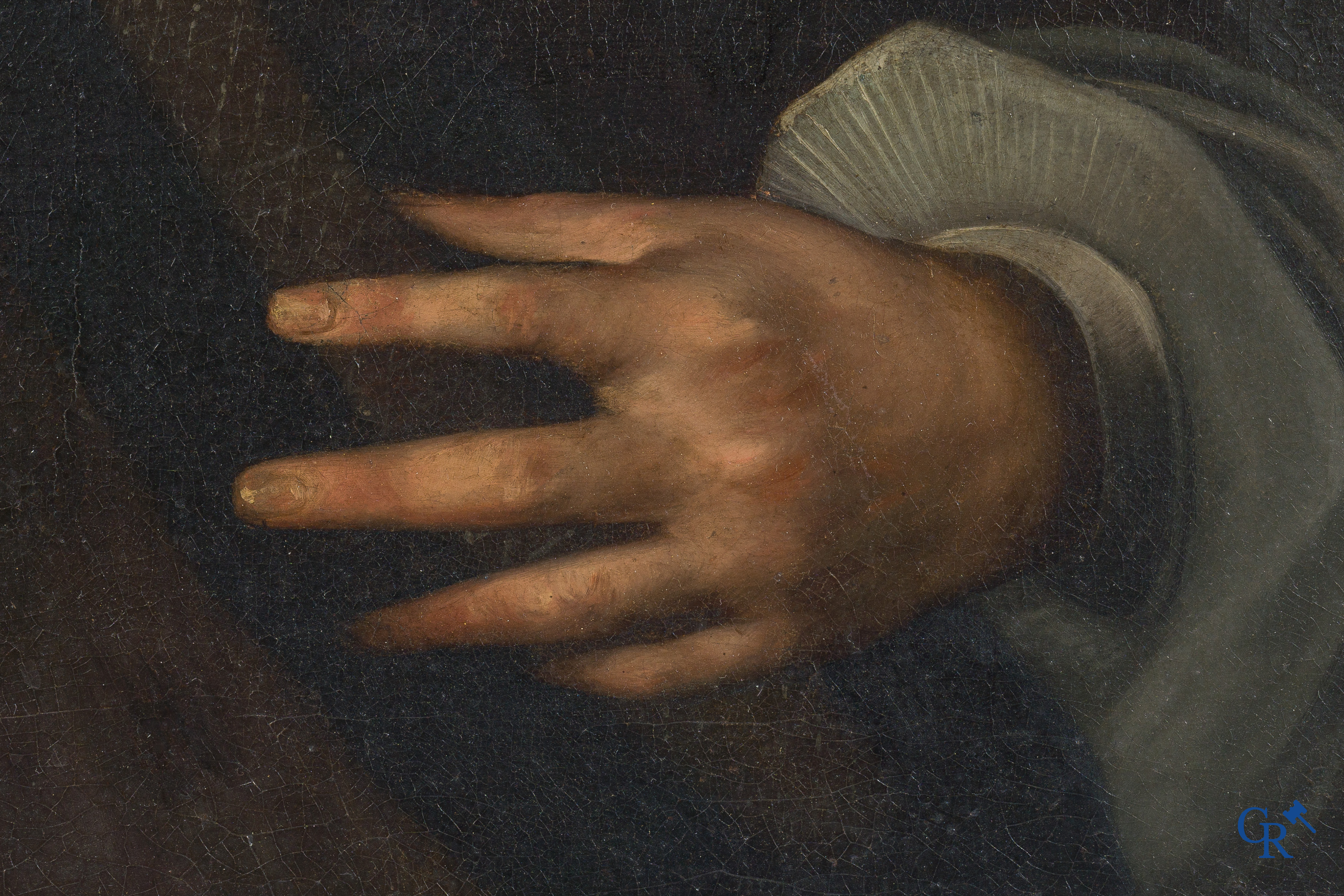 Portretschilderij van een edelman met wapenschild. Opschrift Bemacle Bruno Lambertini dit De Lamberti. 17e eeuw.