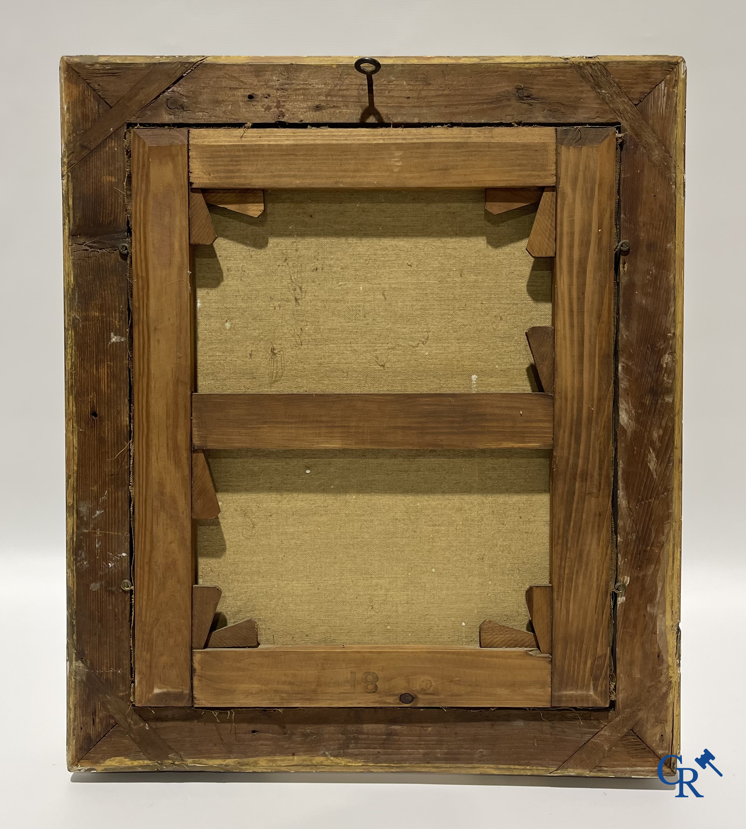 Romantisch schilderij, olie op doek. Venus met engel. Gesigneerd linksonder Chapuis. 19e eeuw.