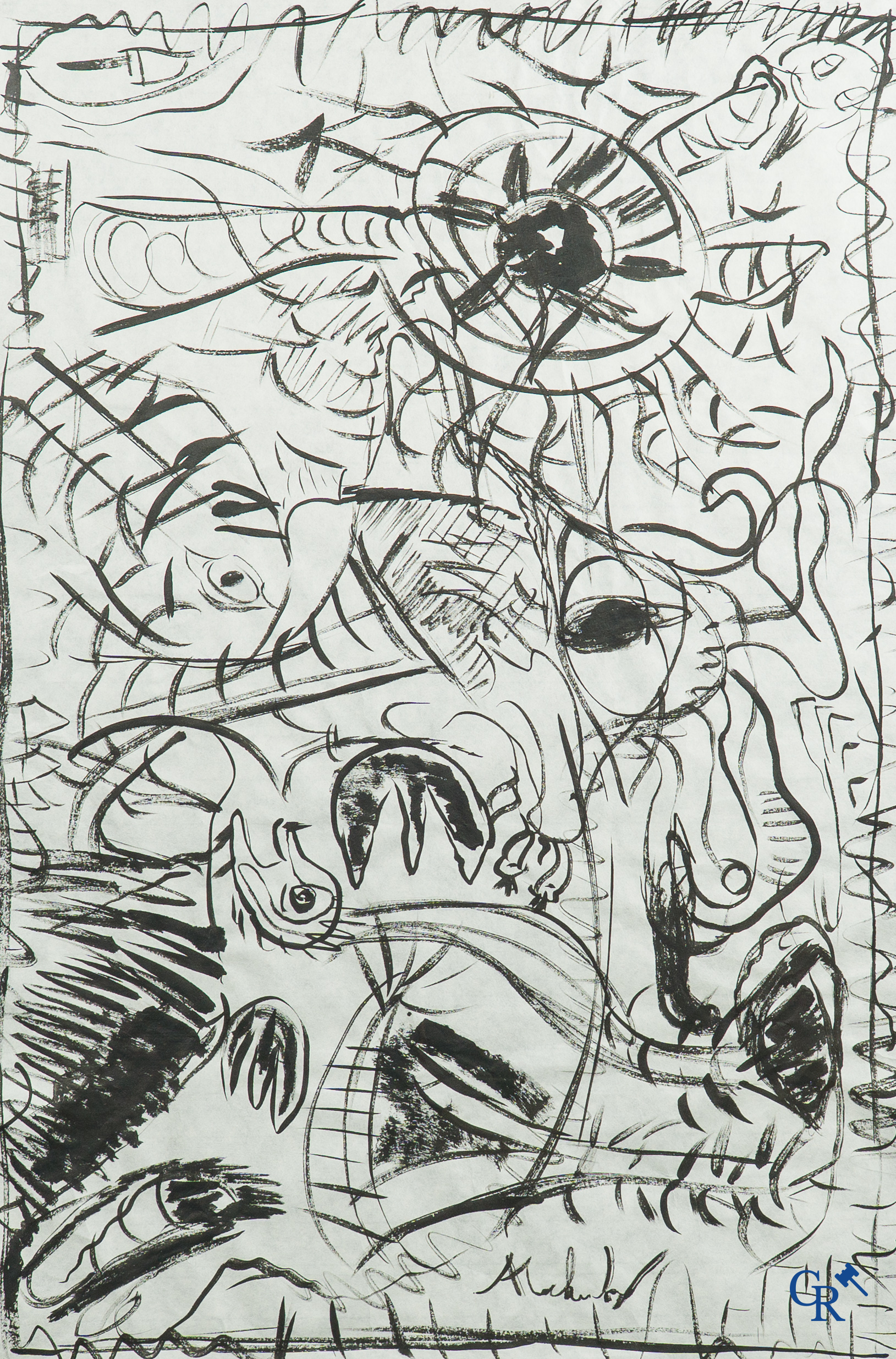 Pierre Alechinsky. Ets, Aquatint. Gesigneerd.