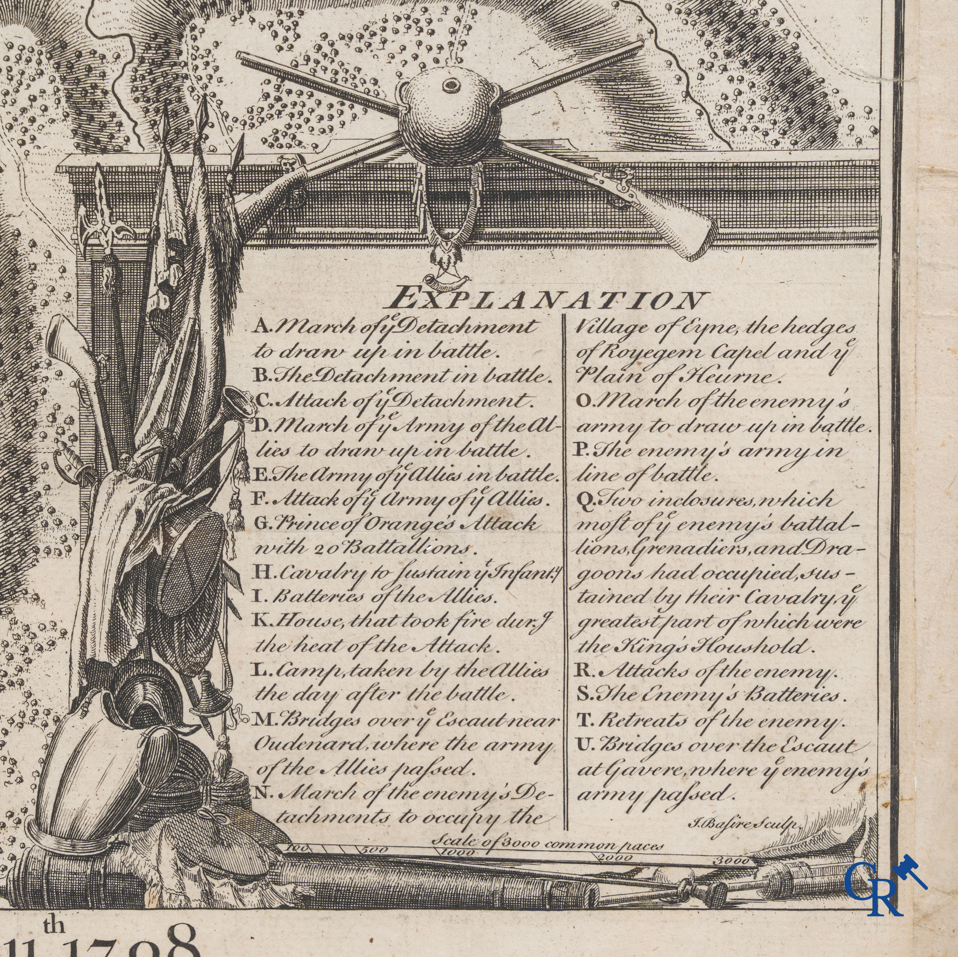 Oudenaarde, 7 antieke kaarten, waaronder strijdplannen, stads- en omwallingsplannen enz. 17e-18e eeuw.