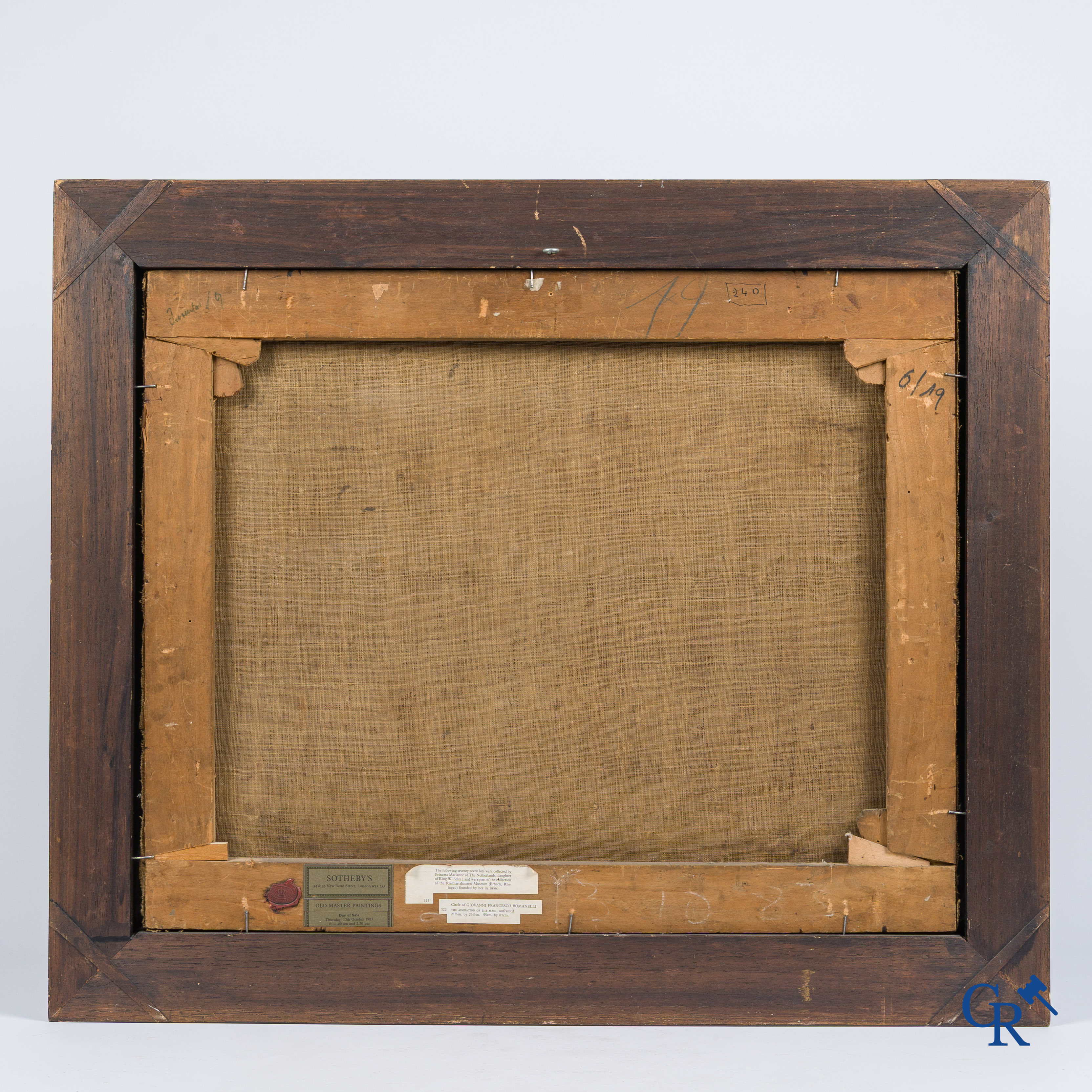 Cornelis II Schut (toegeschreven aan) De aanbidding van de wijzen. Met lakzegel en oud label. 17e eeuw.