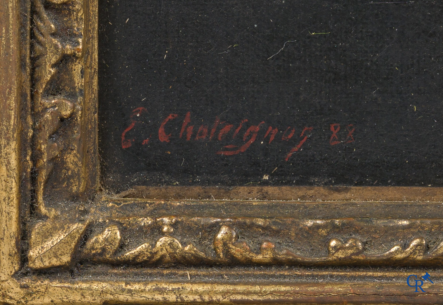 Ernest Chateignon (1863-1910) "Le Lever" en "Le Coucher" Pendant, olie op doek. 1 werk gesigneerd en gedateerd 1888.