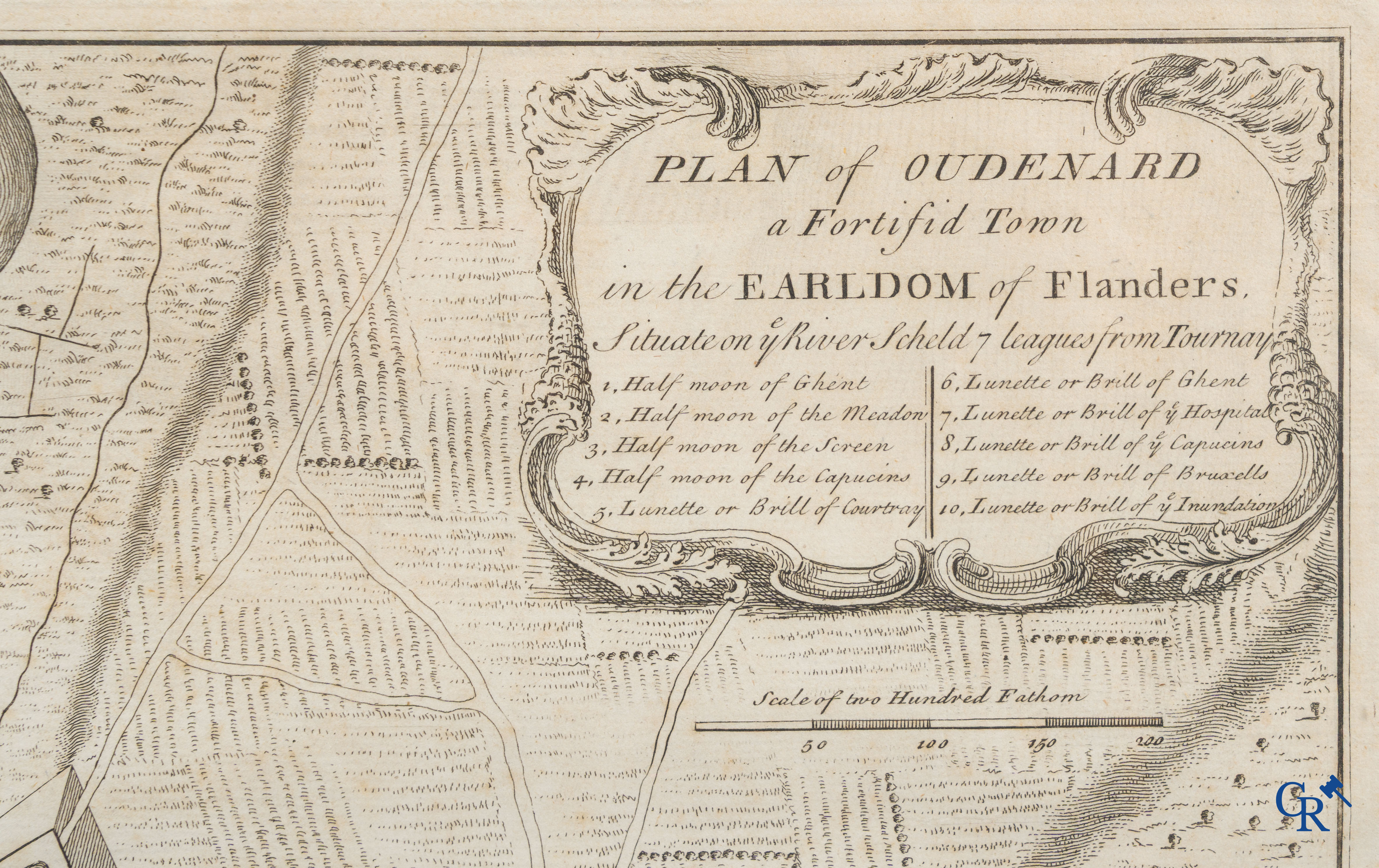 Oudenaarde, 7 antieke kaarten, waaronder strijdplannen, stads- en omwallingsplannen enz. 17e-18e eeuw.