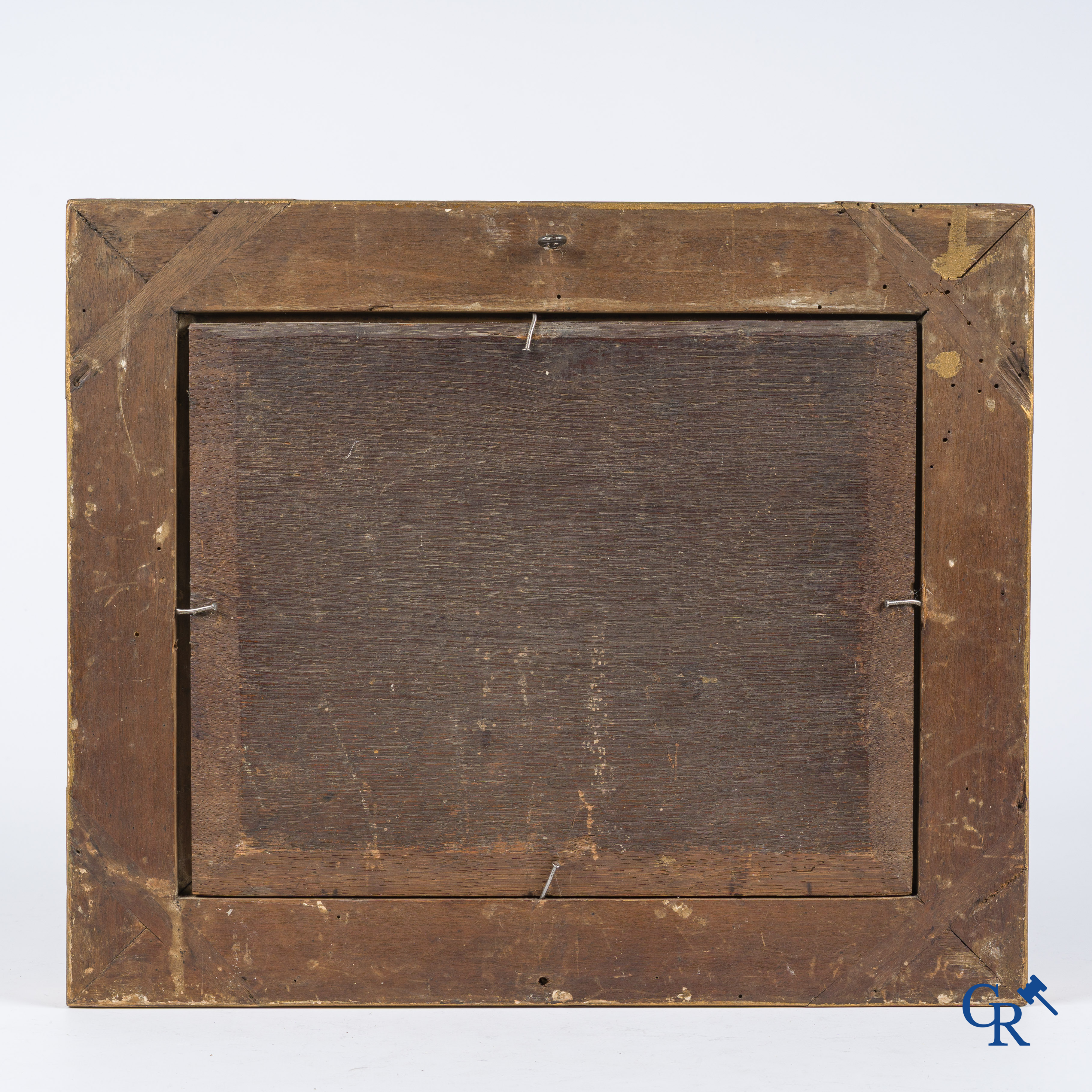 Schilderij, olie op paneel, paard in een weide. 19e eeuw.