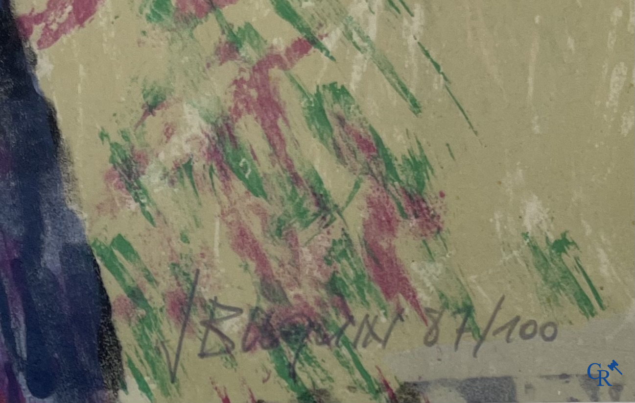 Een kavel van 4 lithografieën. Félix Labisse, Jean Bilquin, Picasso, en onleesbaar.