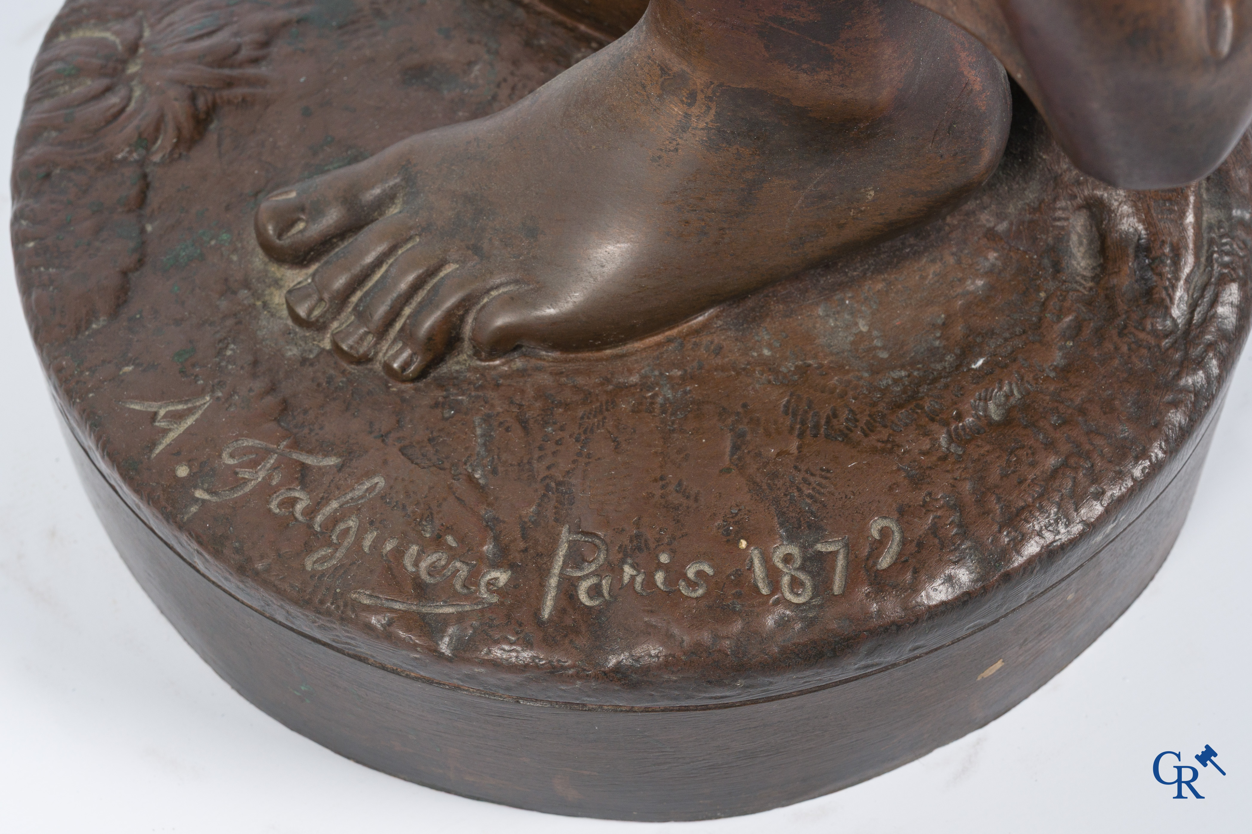 Alexandre Falguière (1831-1900) Groot bronzen beeld. Mignon. Gesigneerd A. Falguiere Paris 1879. Maison Marnyhac Paris.