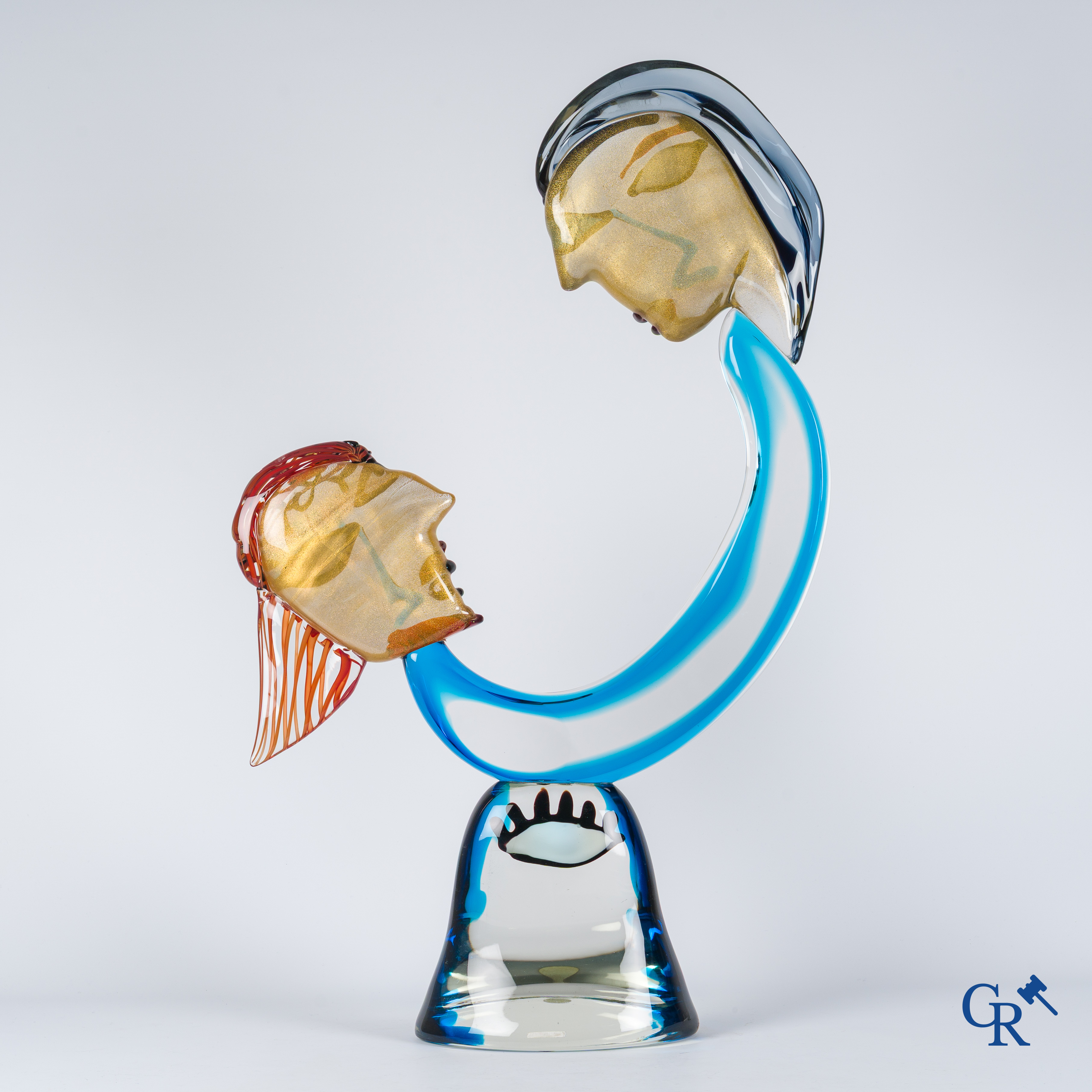 Murano, Italië. Alessandro Barbaro. "Hommage aan Picasso" Uitzonderlijk grote sculptuur in Venetiaans glas.