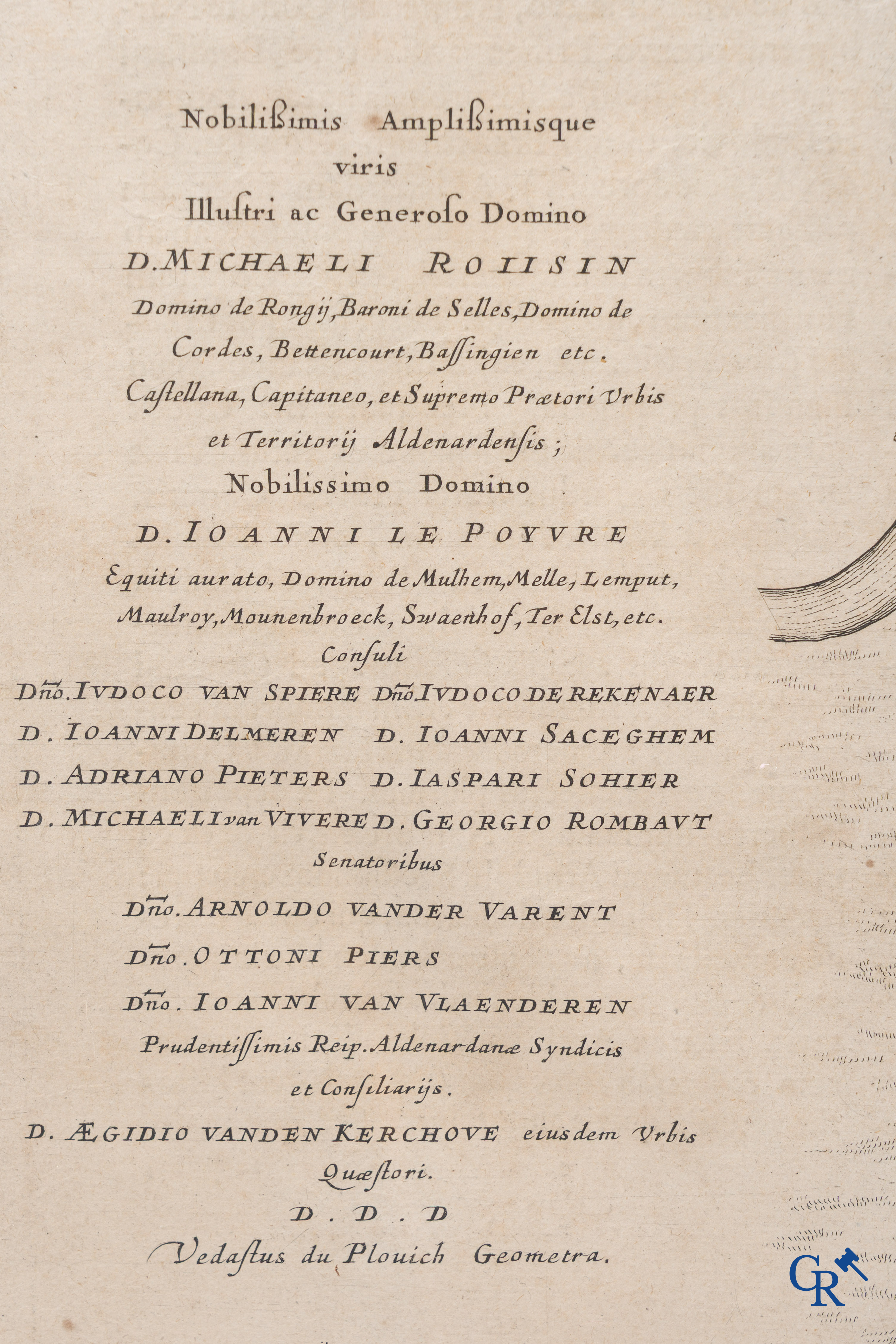 Oudenaarde, 7 antieke kaarten, waaronder strijdplannen, stads- en omwallingsplannen enz. 17e-18e eeuw.