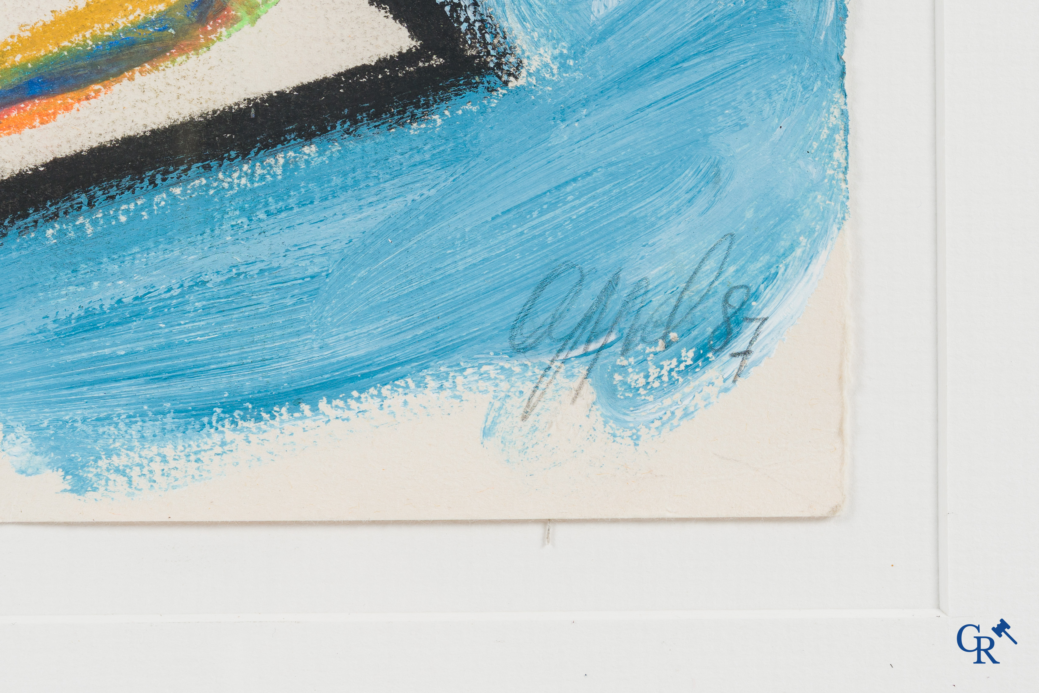 Karel Appel. (1921-2006) (*) Ongetiteld. Olie en inkt op papier. Gesigneerd en gedateerd Appel '87.