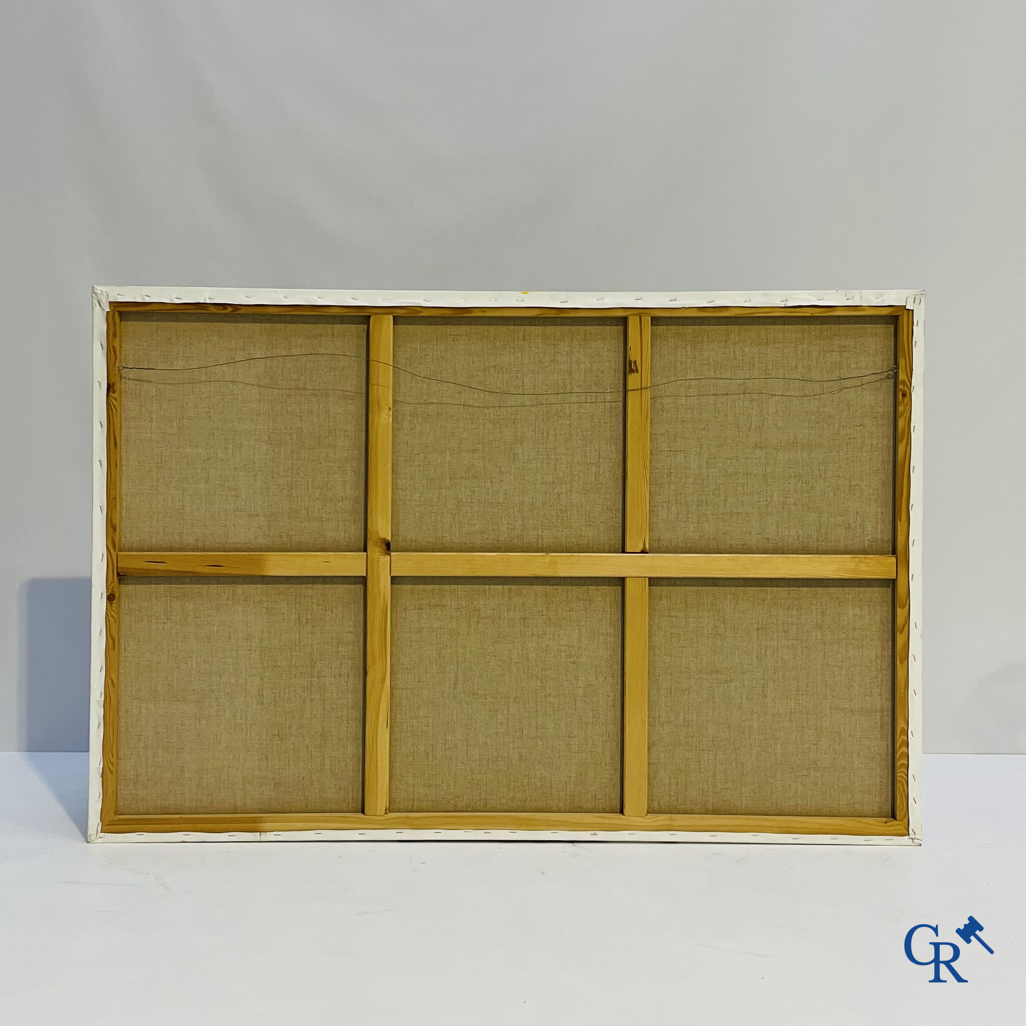 Herman Brood (1946-2001) (*) Blauwe hond. Olie op doek. Gesigneerd.