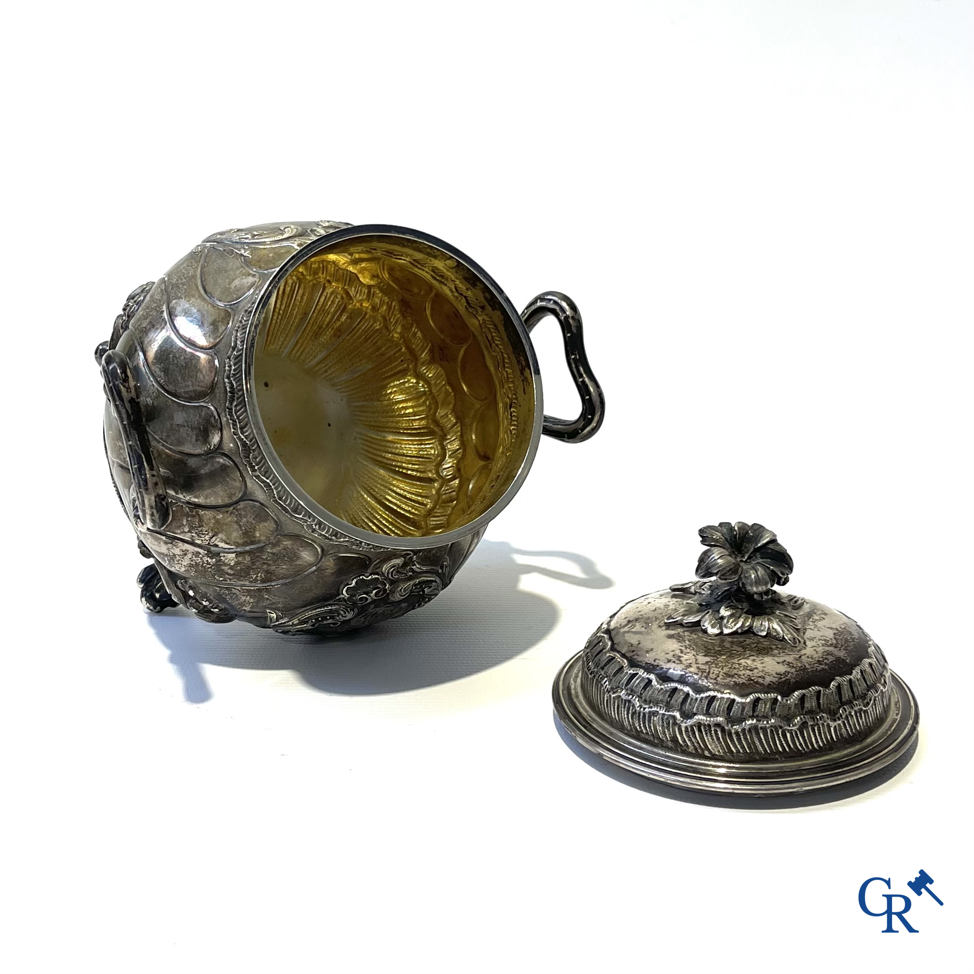 Zilver. Veyrat à Paris. Koffiekan en suikerpot in zilver, 1ste gehalte.