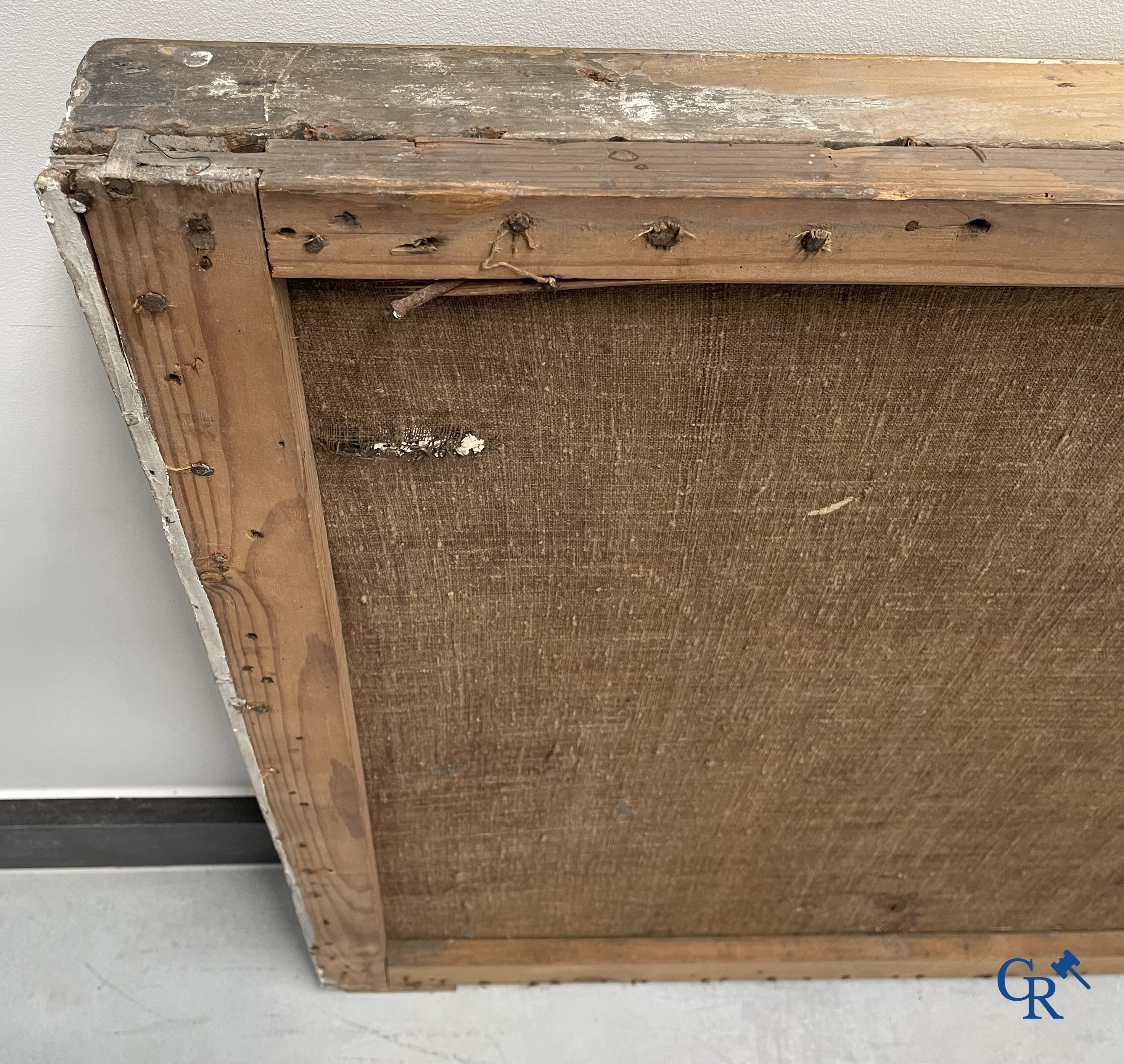 De Heilige Sint Maarten van Tours. Imposant schilderij, olie op doek. Eind 18e eeuw.