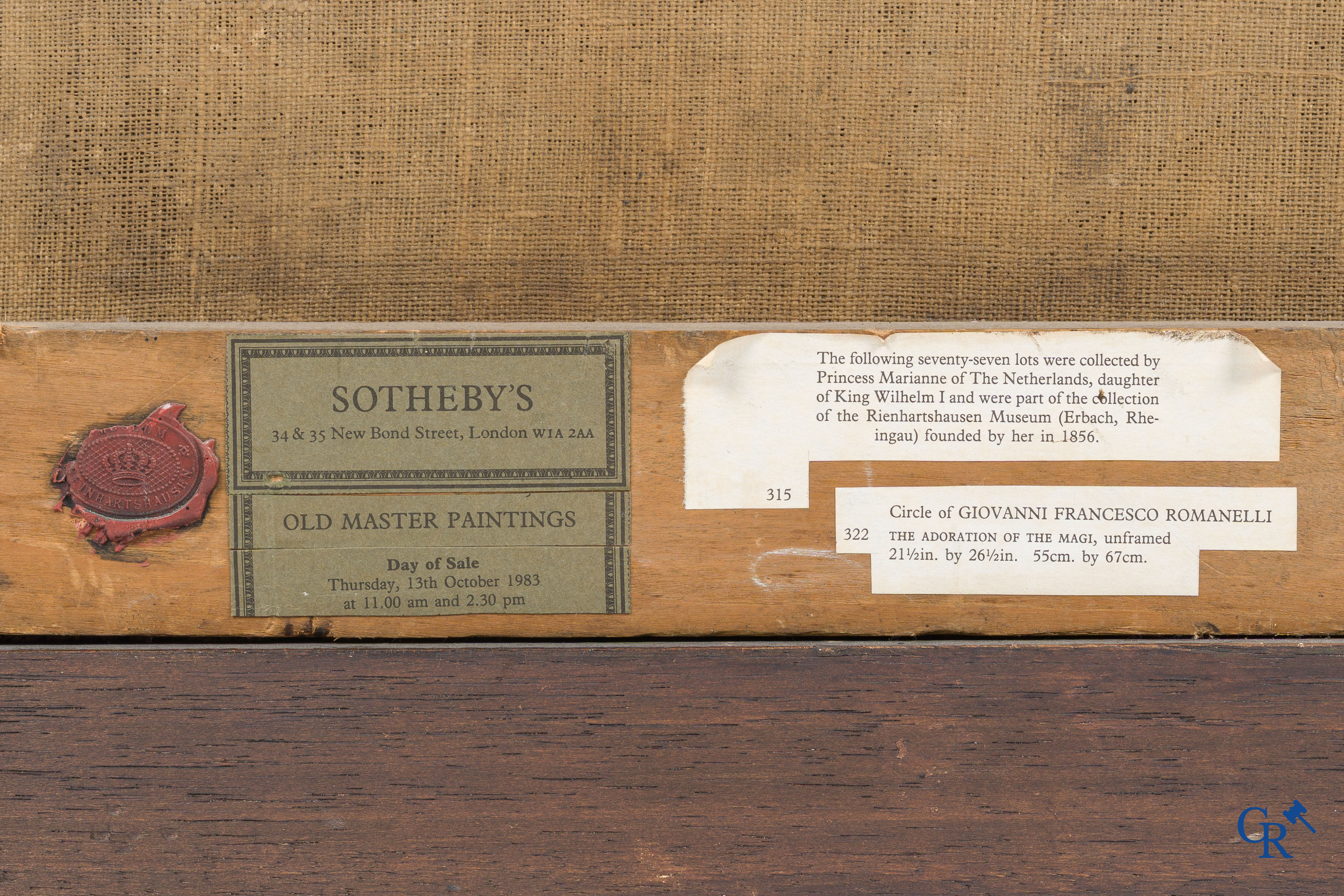 Cornelis II Schut (toegeschreven aan) De aanbidding van de wijzen. Met lakzegel en oud label. 17e eeuw.