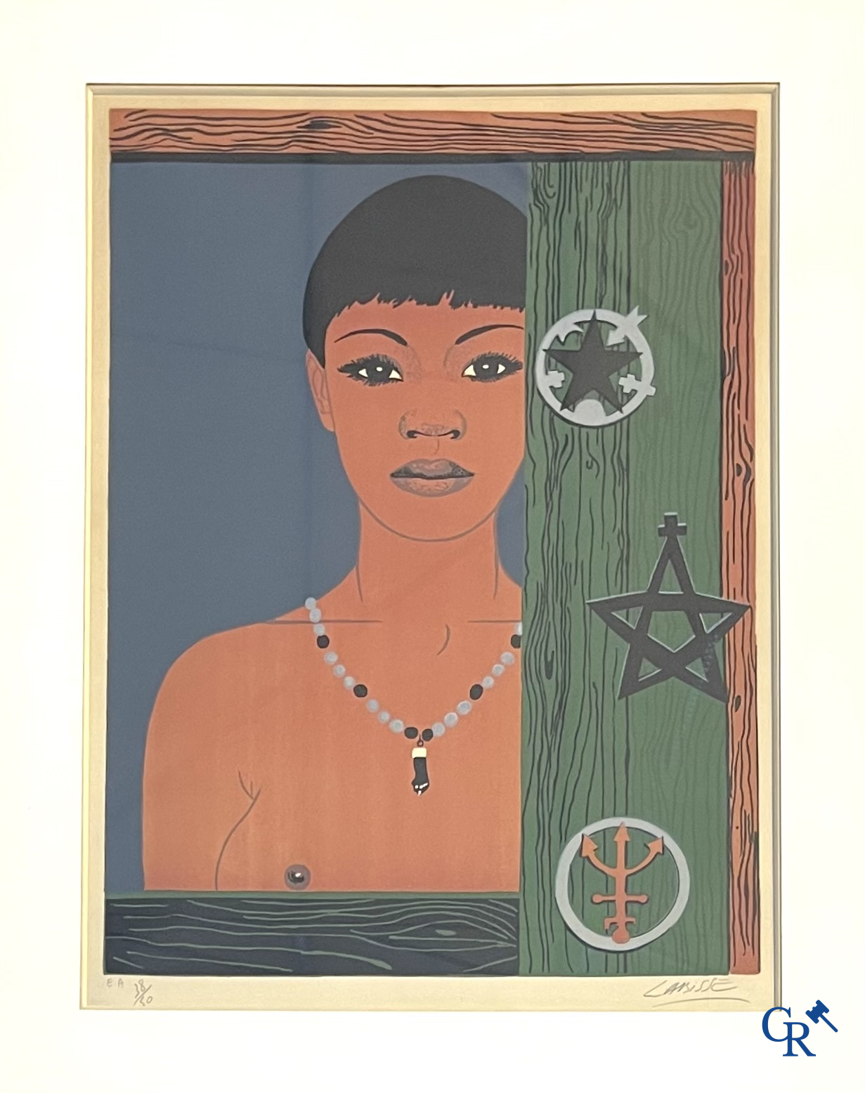 Een kavel van 4 lithografieën. Félix Labisse, Jean Bilquin, Picasso, en onleesbaar.