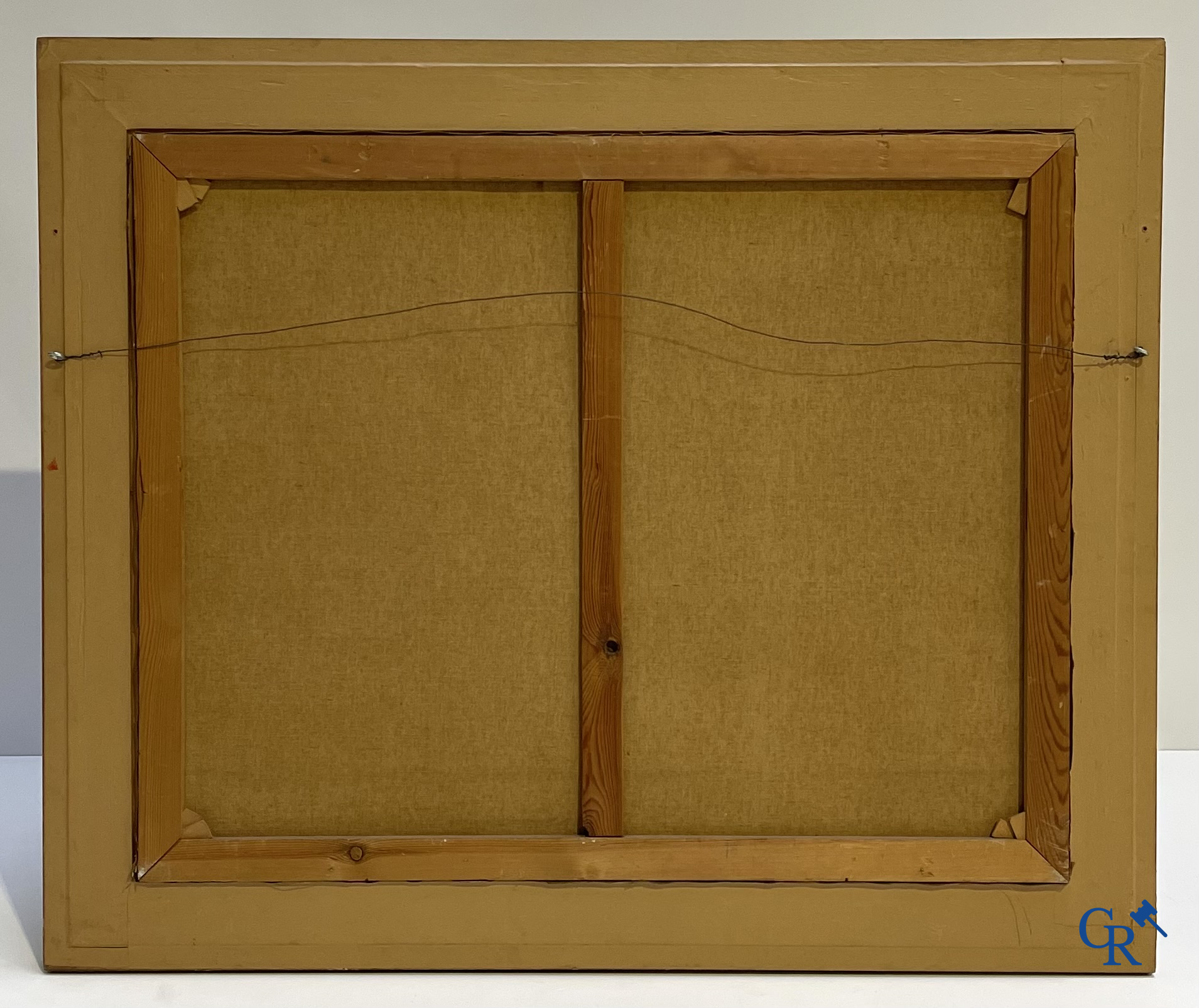 Paule Nolens (1924) Havenzicht. Olie op doek. Gesigneerd rechtsonder.