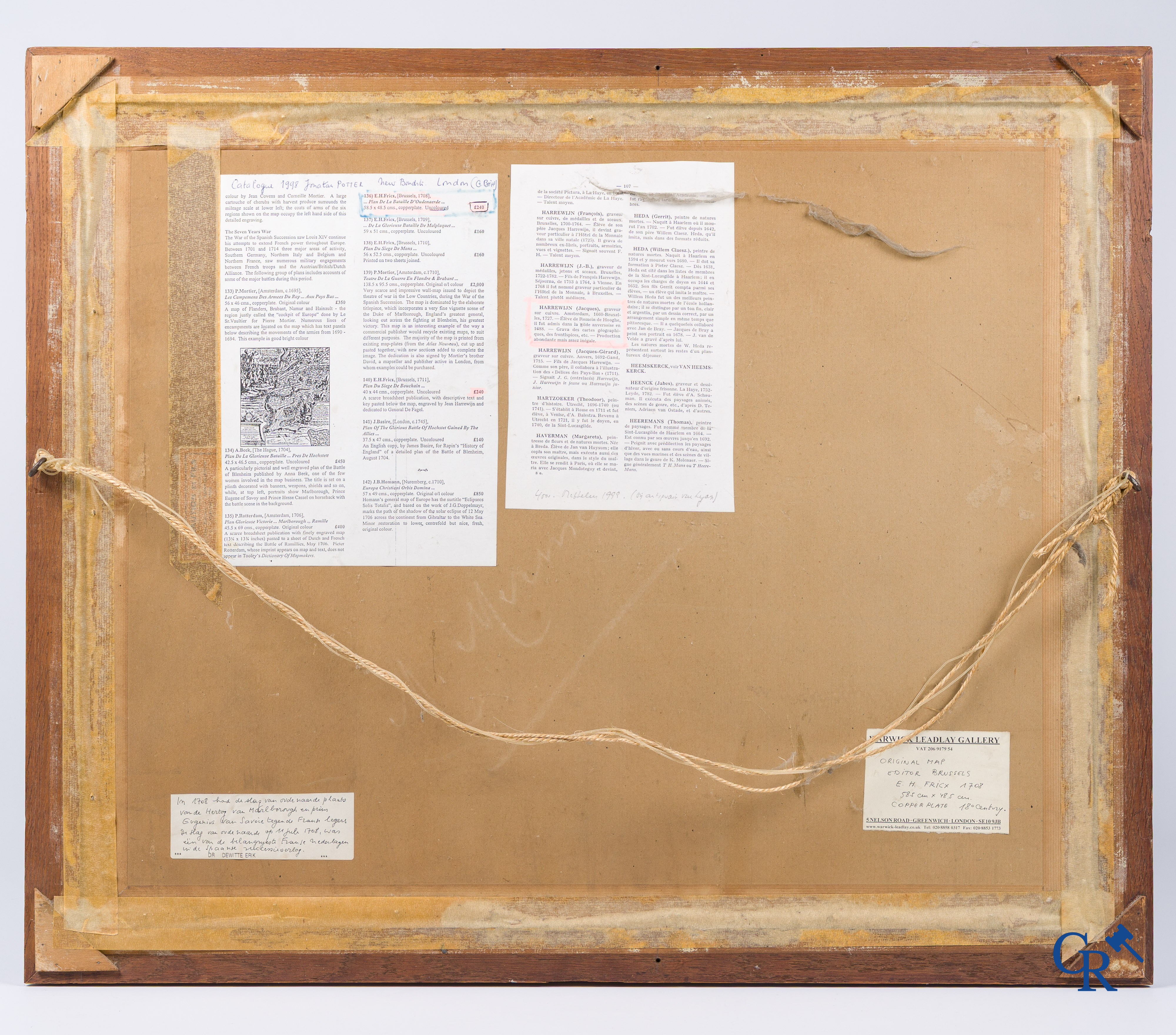 Oudenaarde, 7 antieke kaarten, waaronder strijdplannen, stads- en omwallingsplannen enz. 17e-18e eeuw.