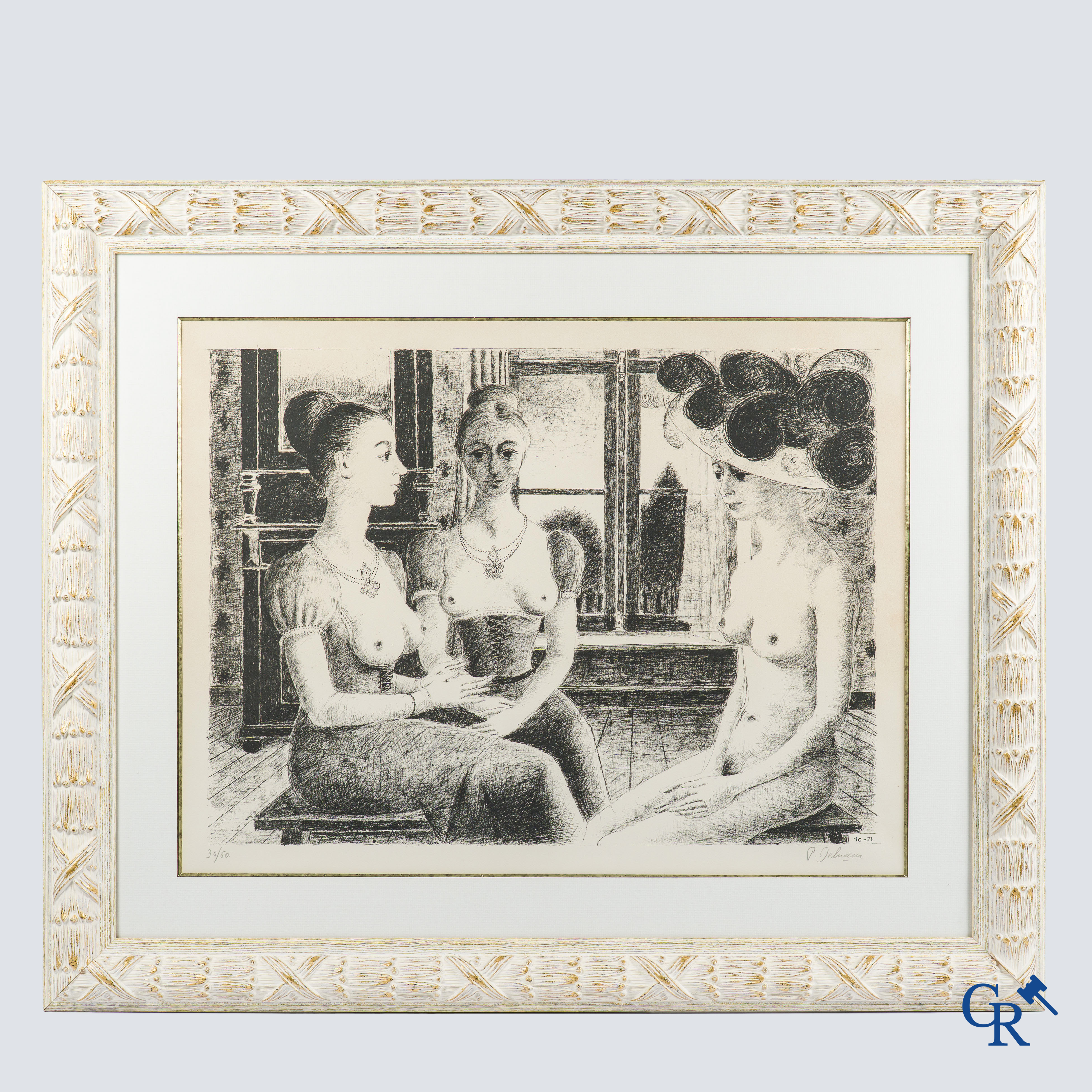 Paul Delvaux (1897-1994) La fenêtre. Lithografie, 1971. Genummerd 30/50.