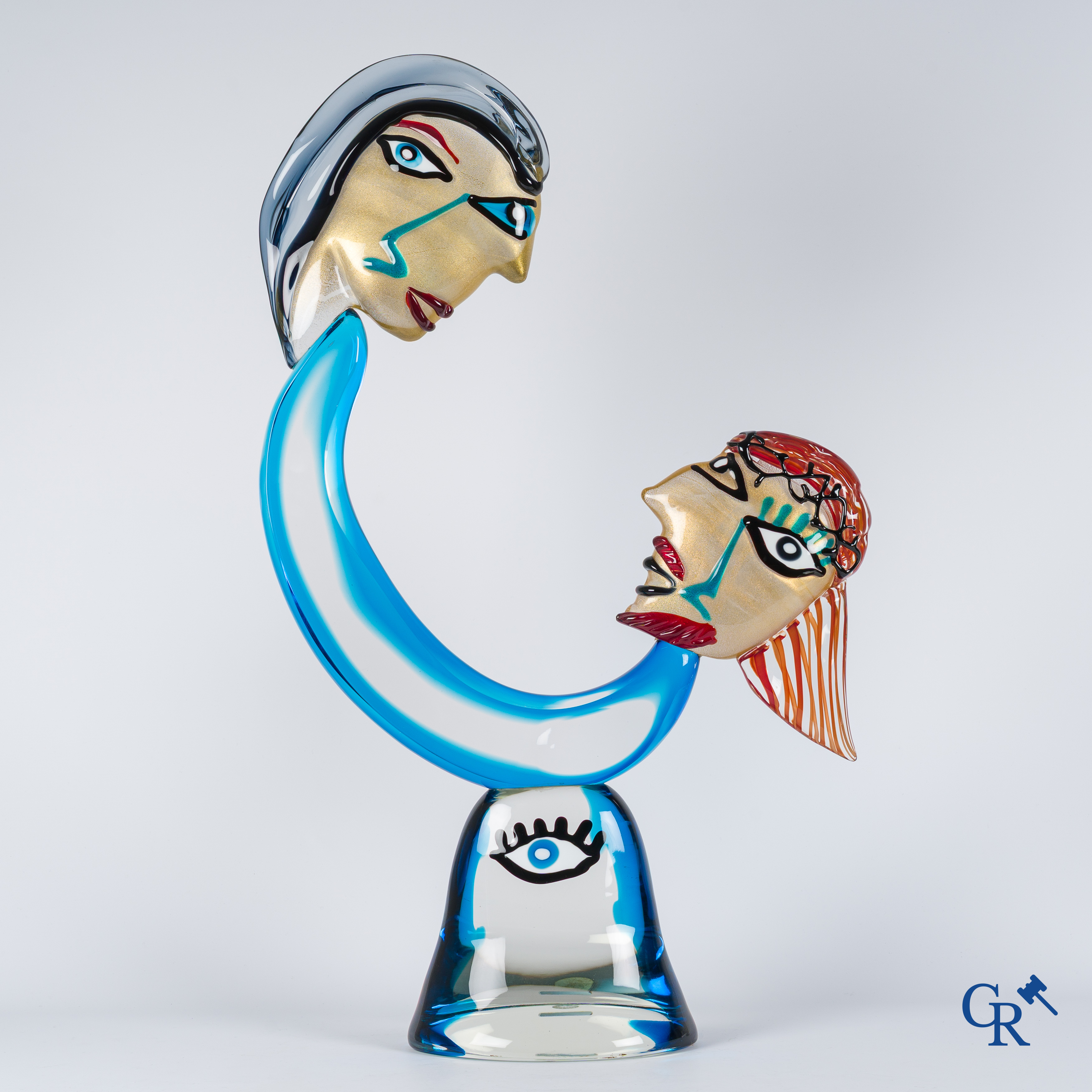 Murano, Italië. Alessandro Barbaro. "Hommage aan Picasso" Uitzonderlijk grote sculptuur in Venetiaans glas.