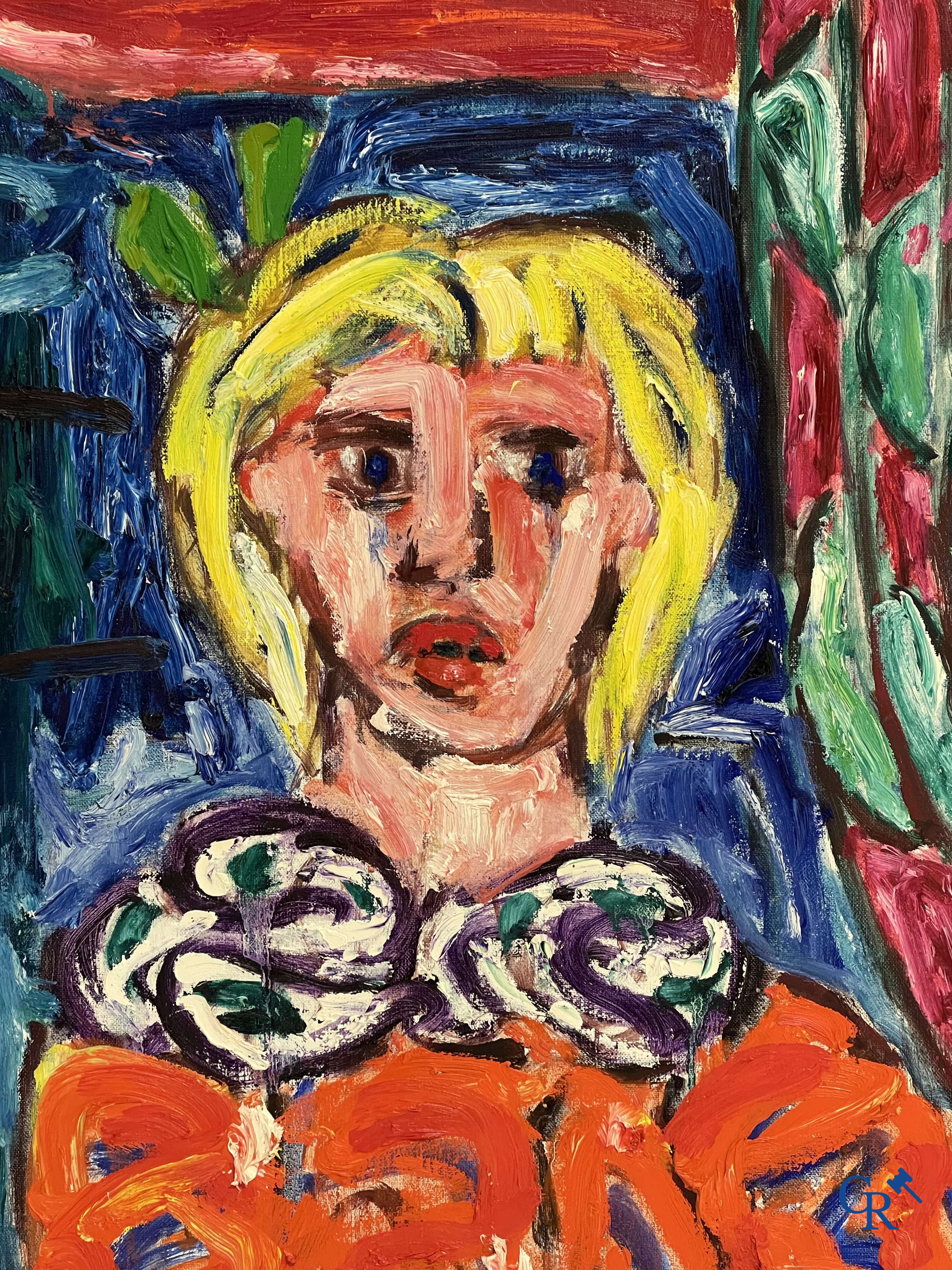 Etienne Elias (1936-2007) (*) Jacqueline Van Loo. Olieverf op doek. Gesigneerd.