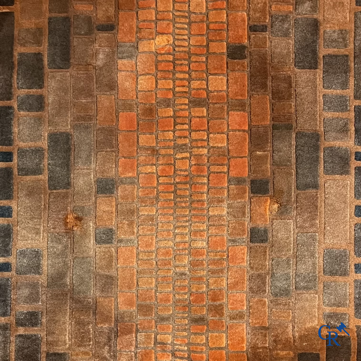 Groot modern handgeknoopt tapijt in wol.