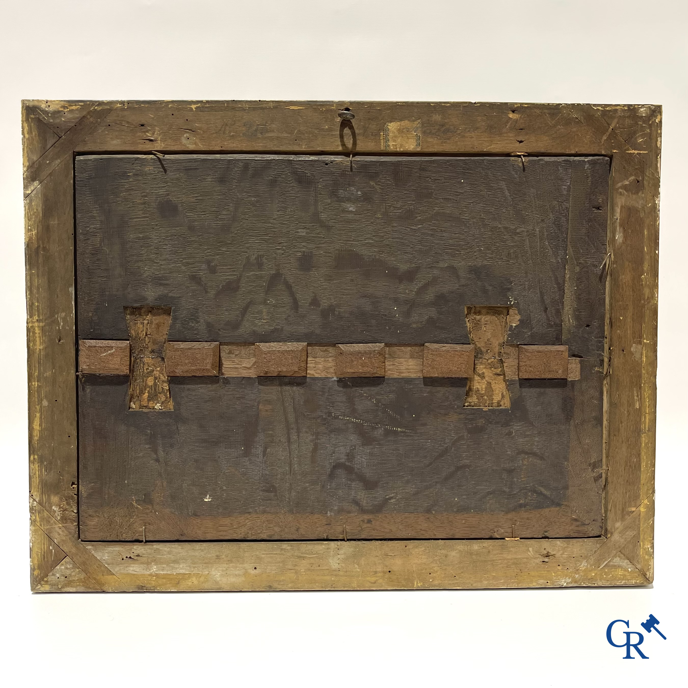 Schilderij, Oriëntaalse voorstelling. Olie op paneel. Onleesbaar gesigneerd en gedateerd 1846.