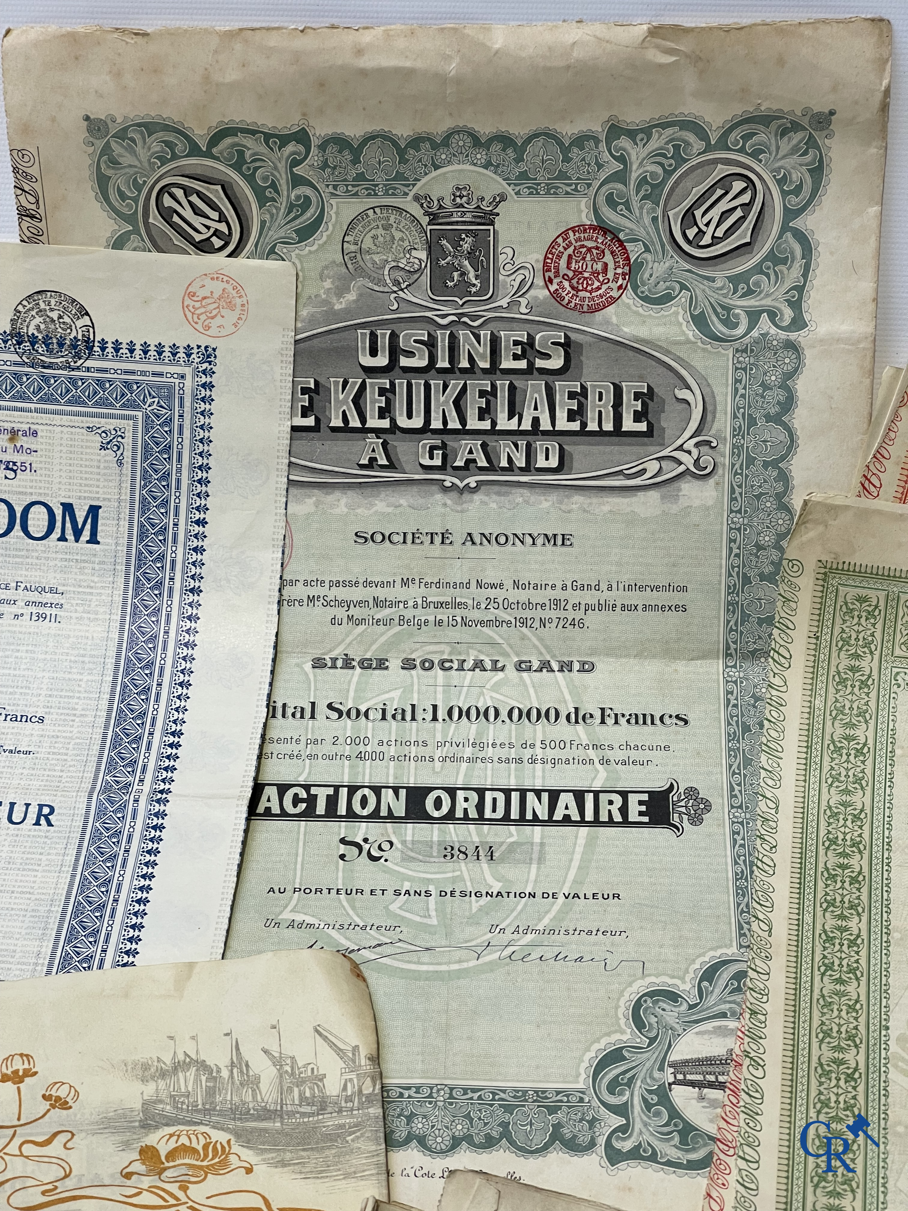 Interessant lot met oude aandelen en waardepapieren.