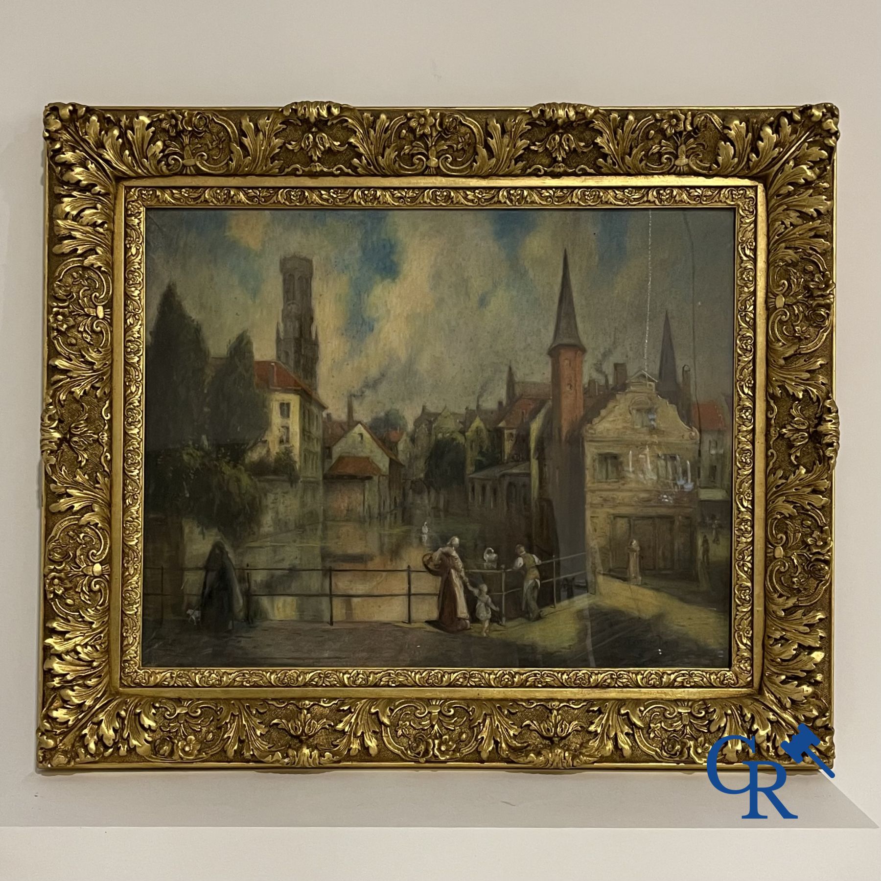 Peinture : Pastel, vue de Bruges. signé Maurice Denis