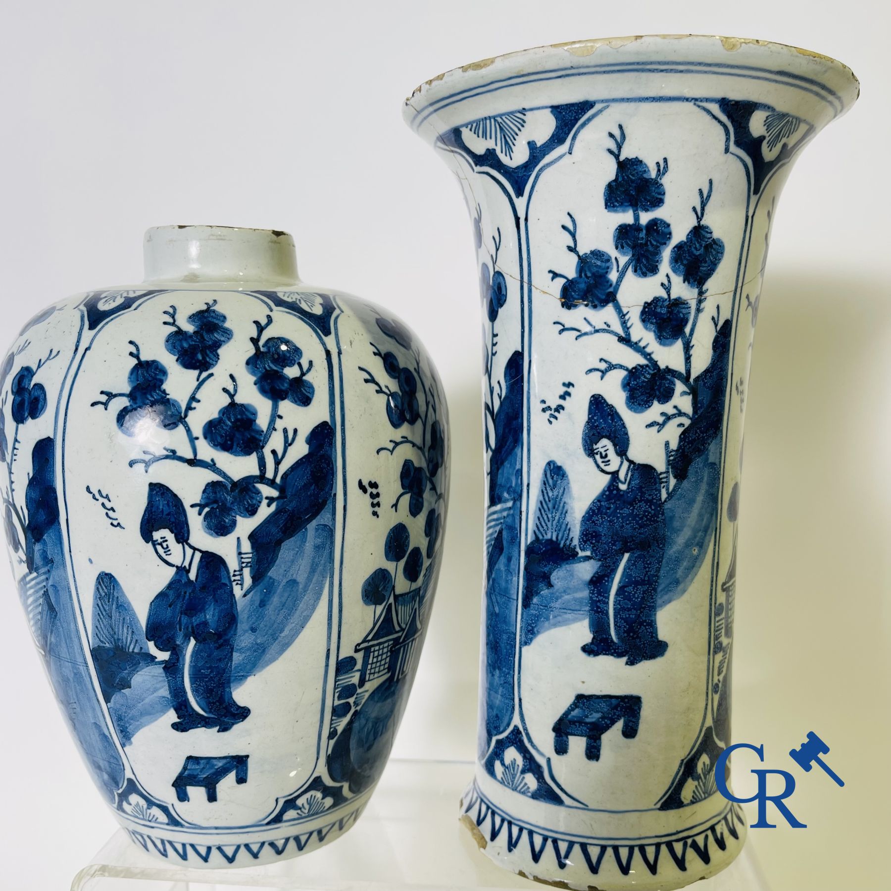 Delft: 10 pieces of 18 century Delft faience.