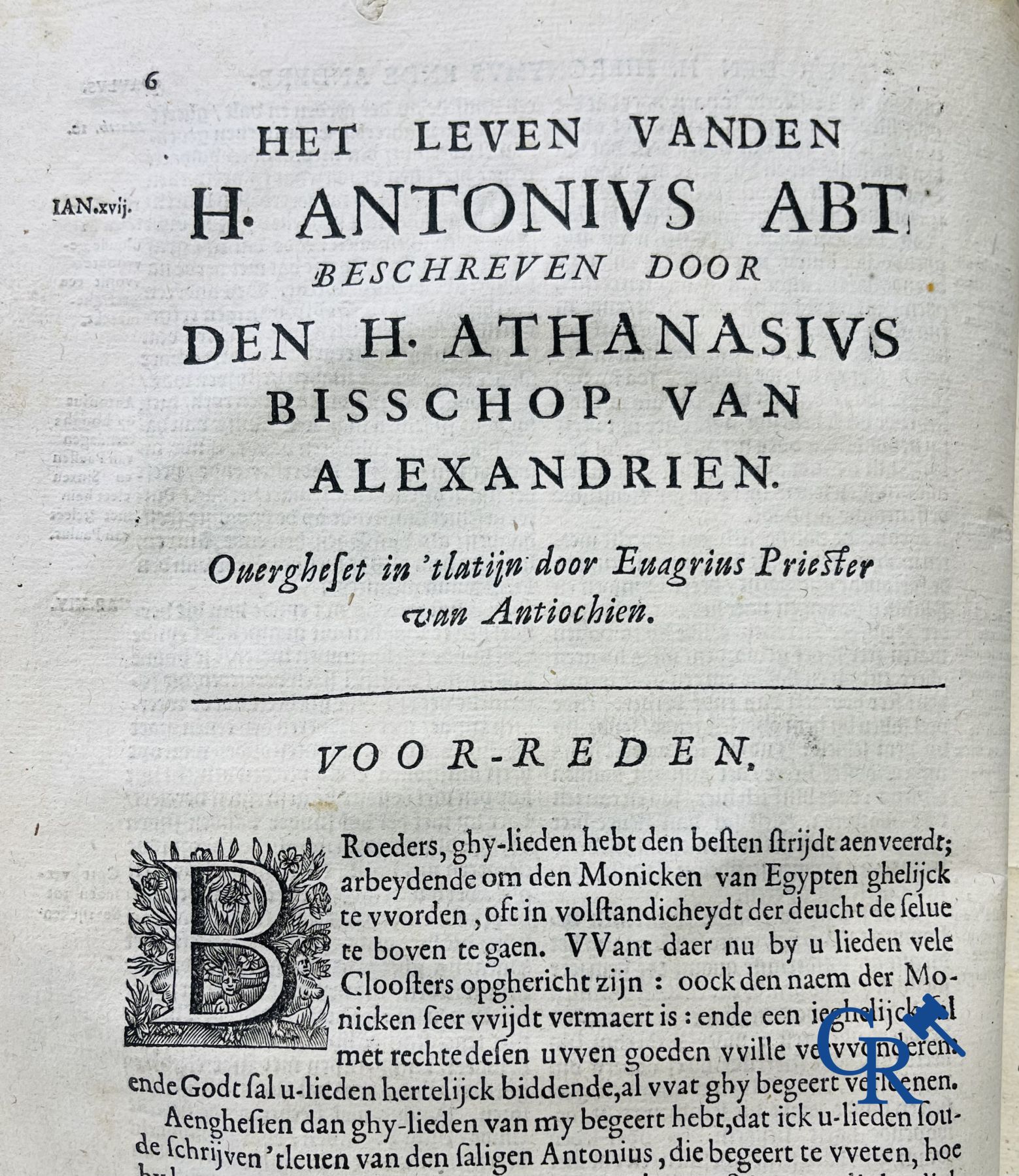 Oude boekdrukken: Rosweydus, Heribertus. Het leven ende spreucken der Vaderen beschreven door den H. Hieronymus. 1643.