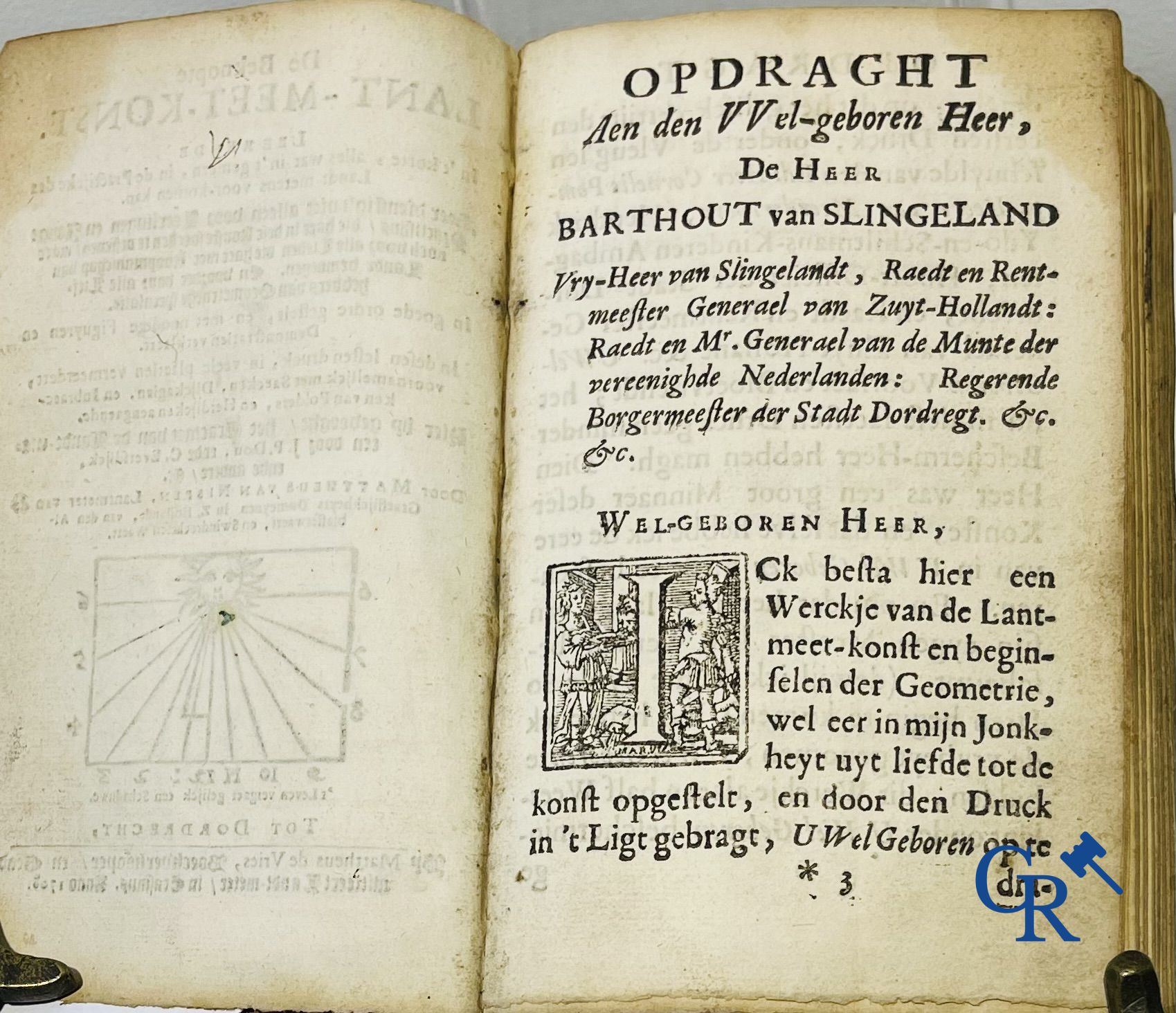 Early printed books: Mattheus Van Nispen. De Beknopte Lant-Meet-Konst. With Mattheus de Vries, in Dordrecht. 1708.