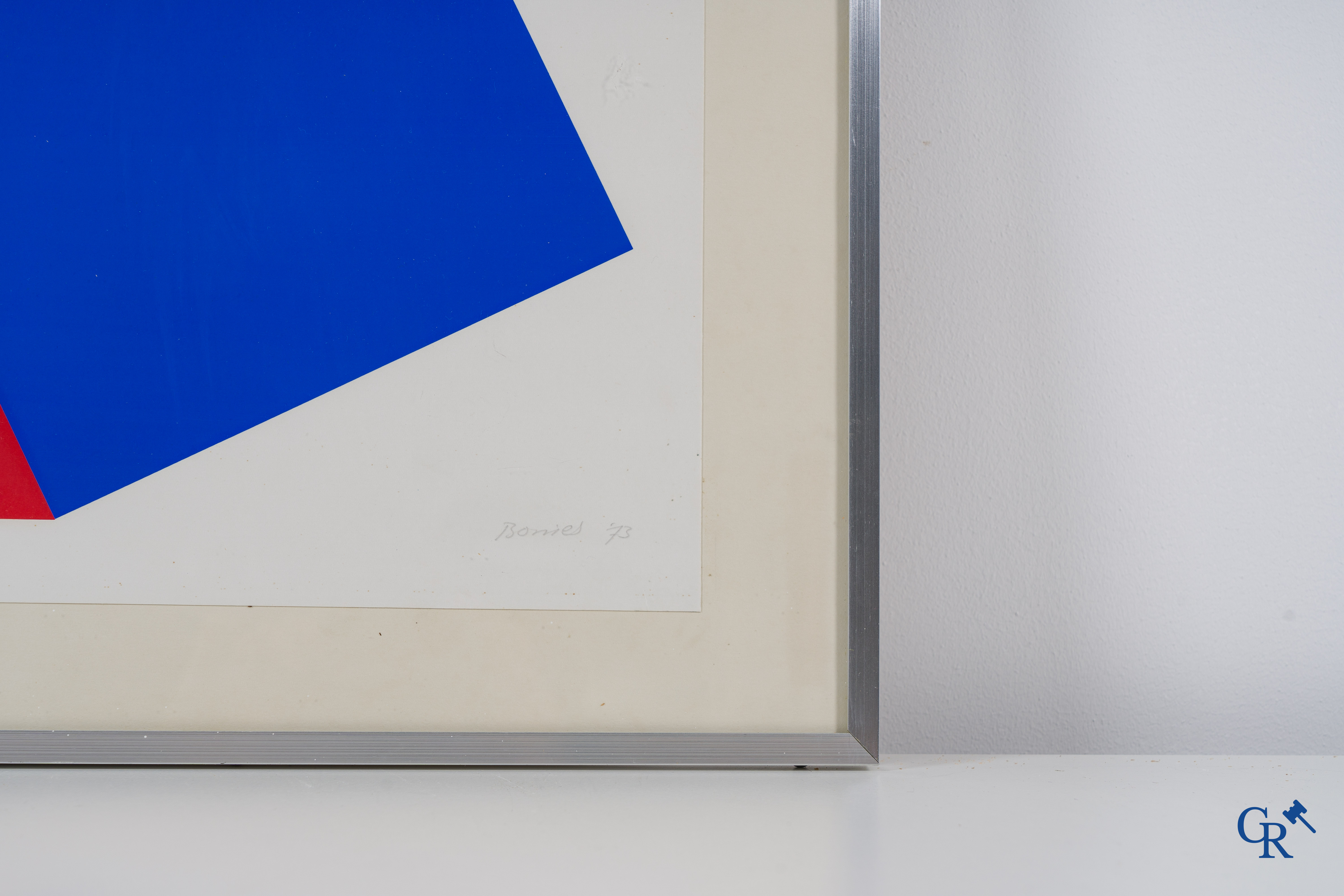 Bob Bonies (1937) Composition, 1973. Sérigraphie en couleur 102/190.